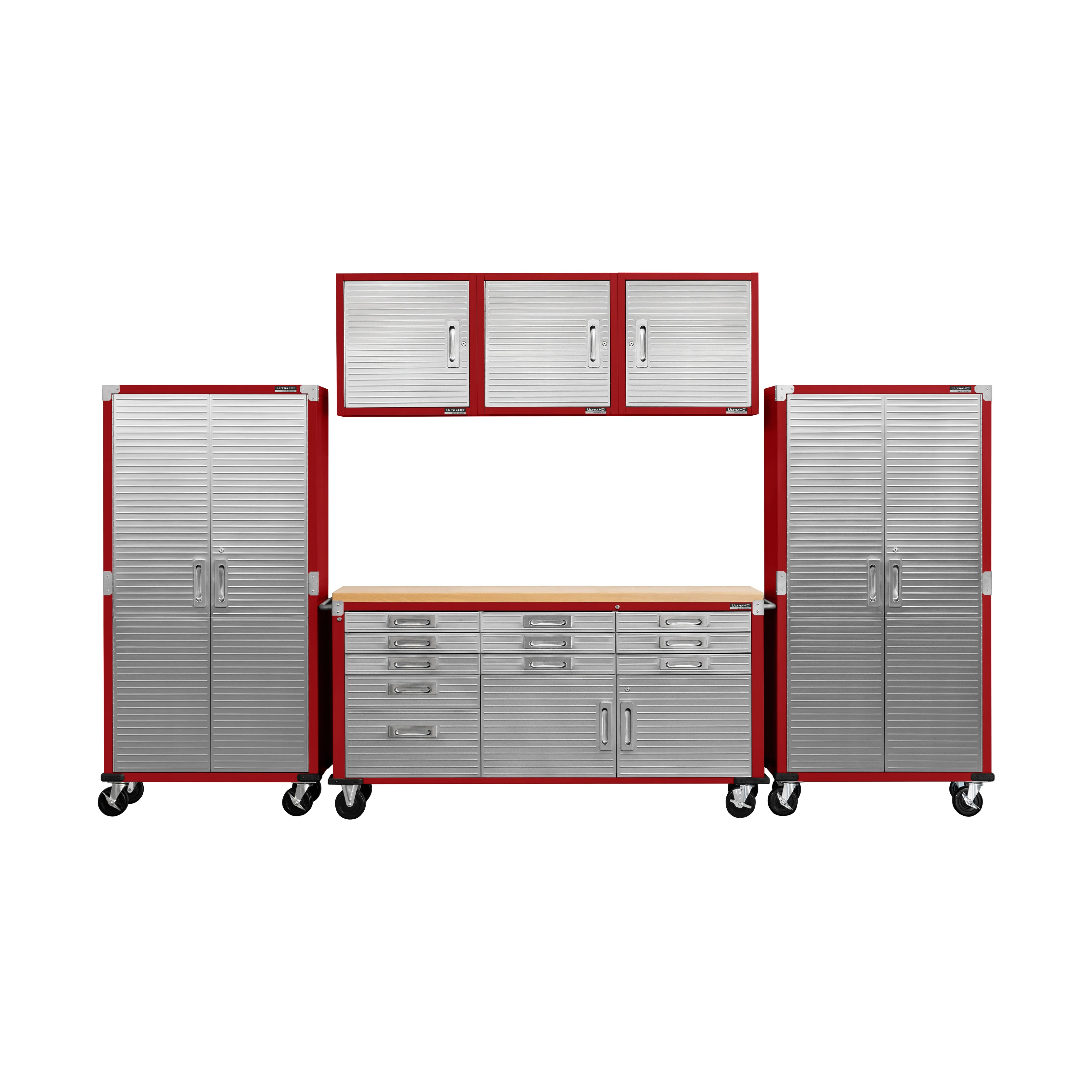 UltraHD® 6-Piece Storage Cabinet System with Rolling Workbench - Image 7