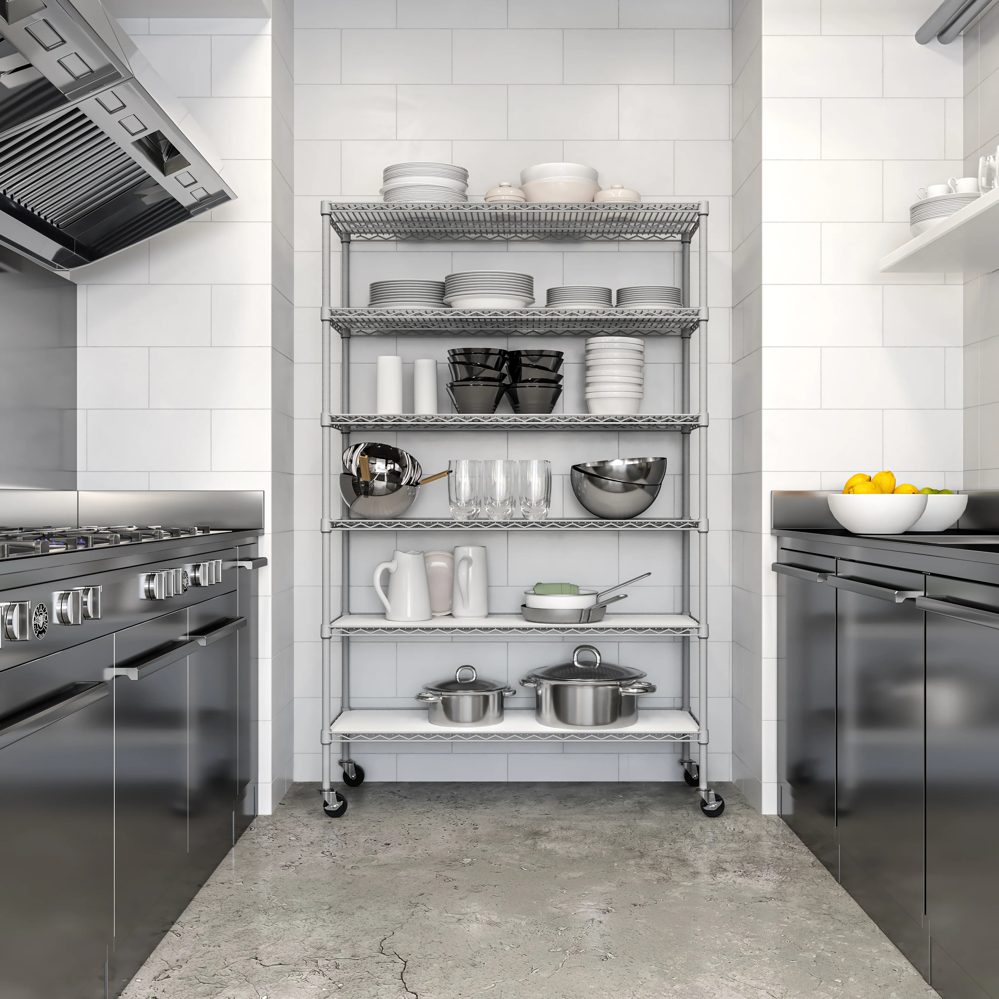 UltraDurable® 6-Tier NSF-Certified Steel Shelving with Shelf Liners - Image 10