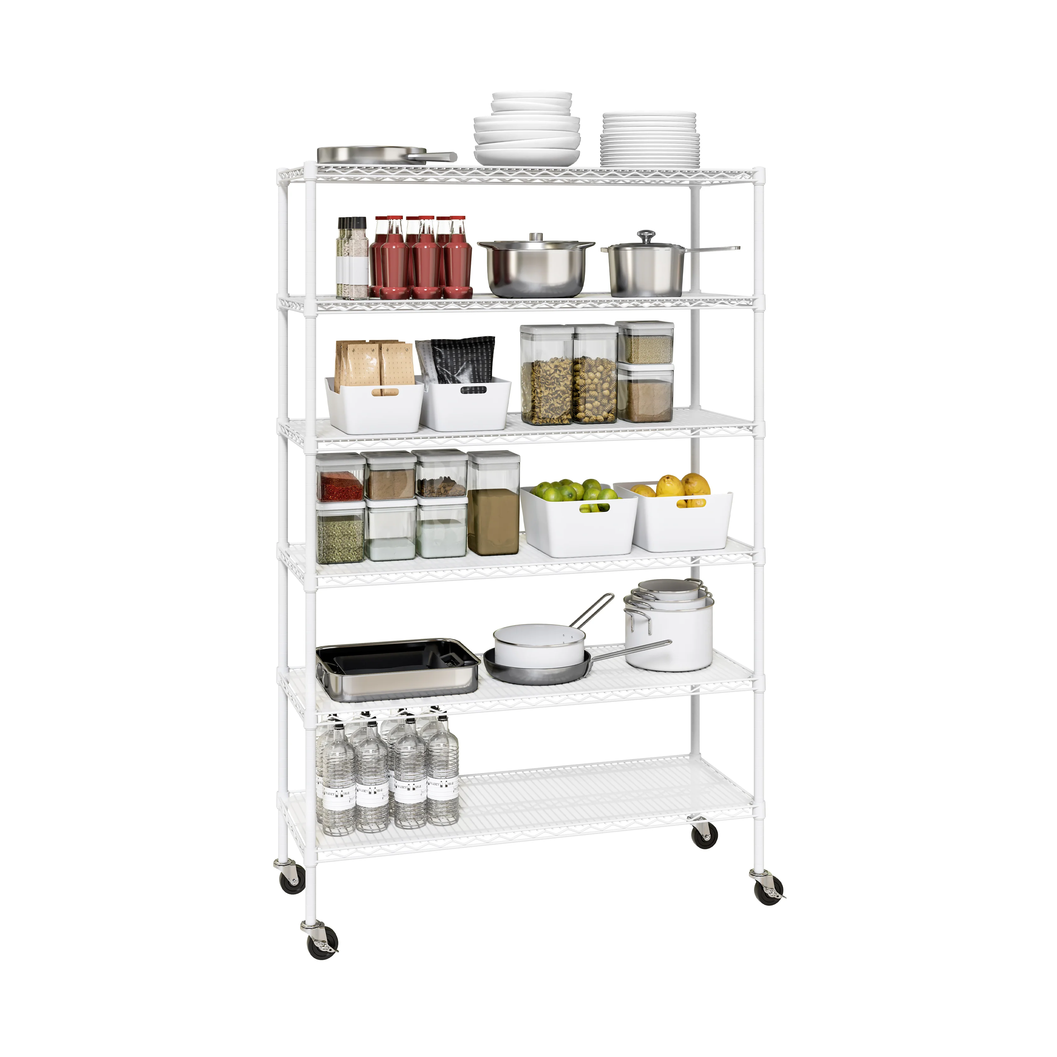 UltraDurable® 6-Tier NSF-Certified Steel Shelving with Shelf Liners - Image 41