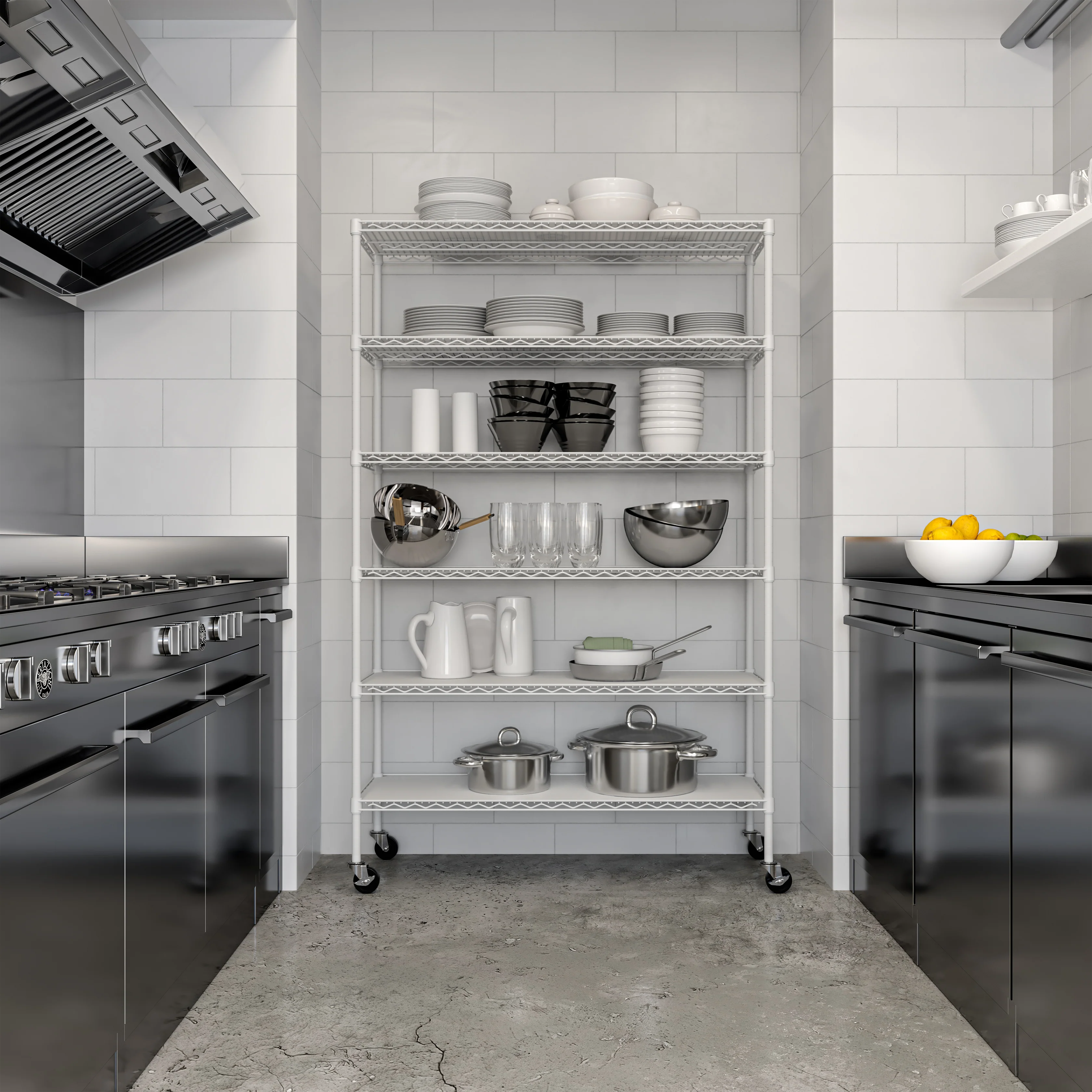 UltraDurable® 6-Tier NSF-Certified Steel Shelving with Shelf Liners - Image 47