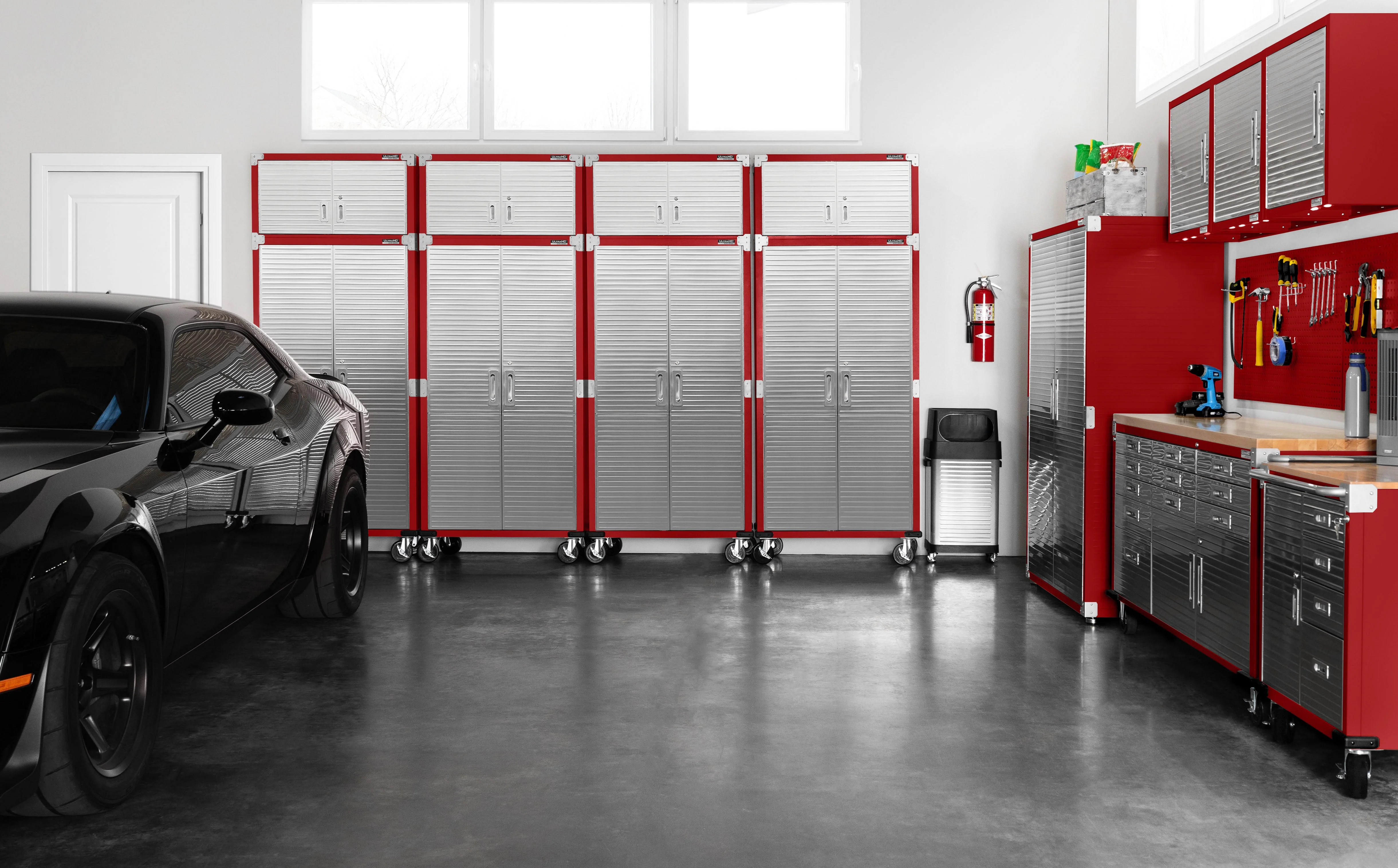 UltraHD® 8-Piece Rolling Storage Cabinet System, Red - Image 10