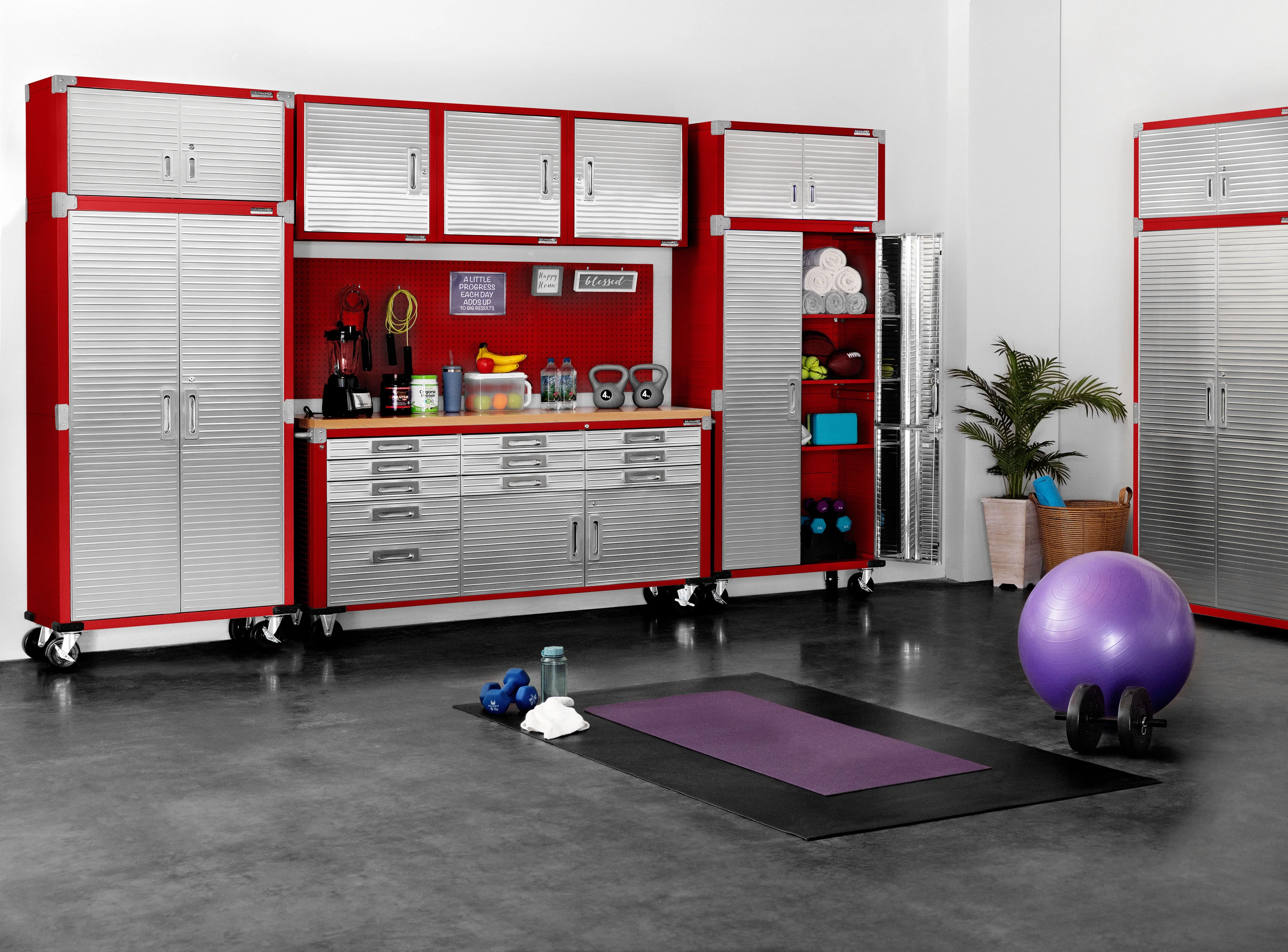 UltraHD® 8-Piece Rolling Storage Cabinet System, Red - Image 11