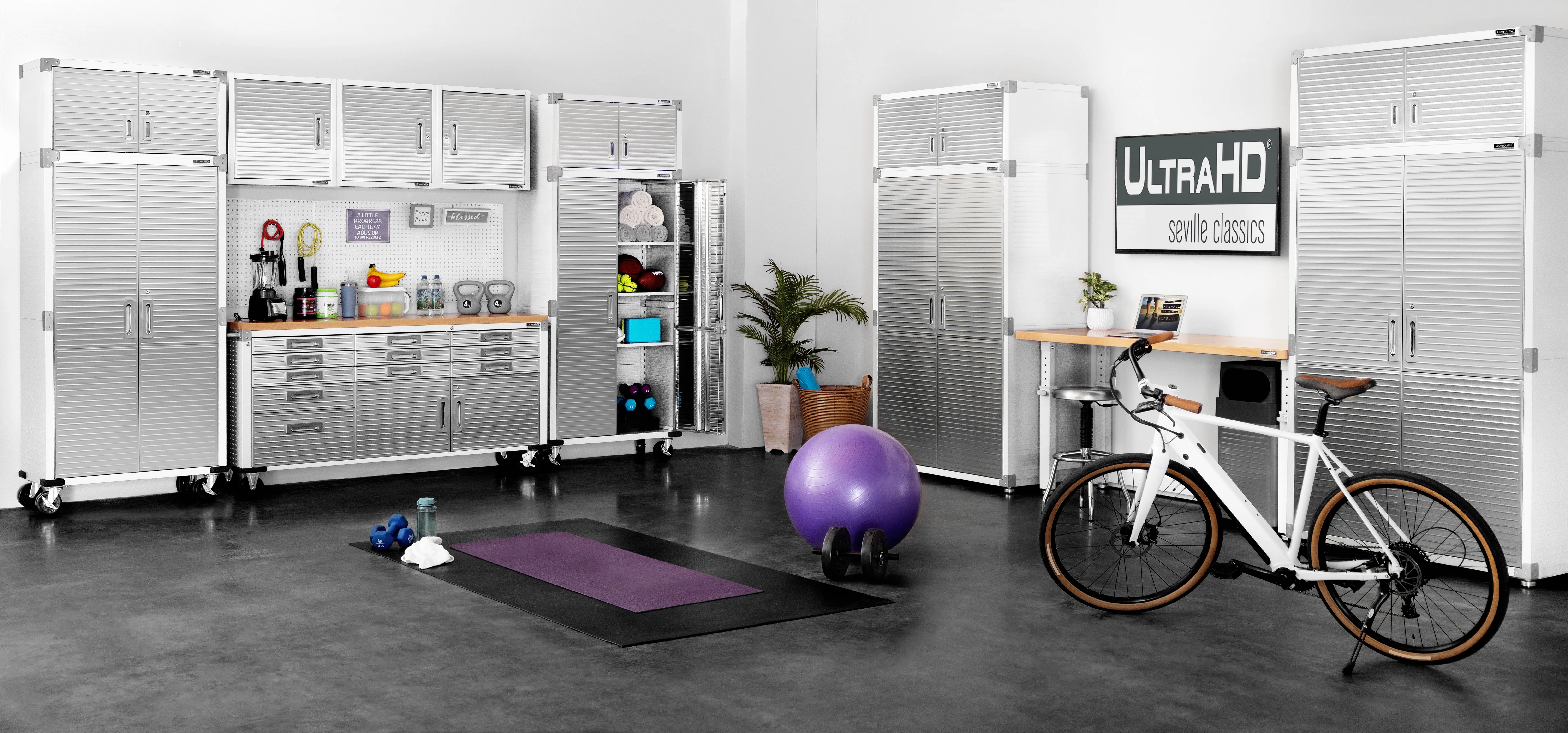 UltraHD® 8-Piece Rolling Storage Cabinet System, White - Image 10