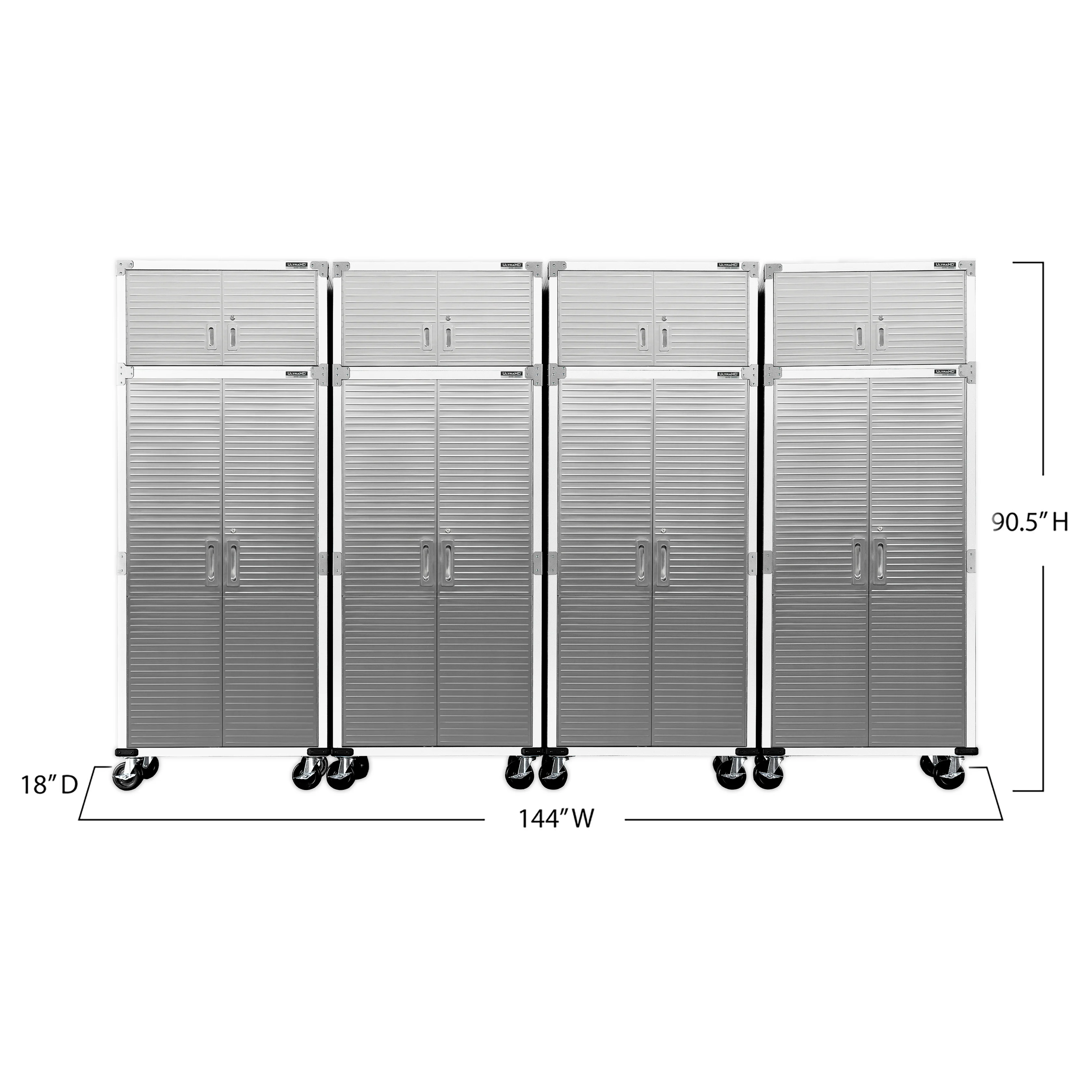 UltraHD® 8-Piece Rolling Storage Cabinet System, White - Image 2