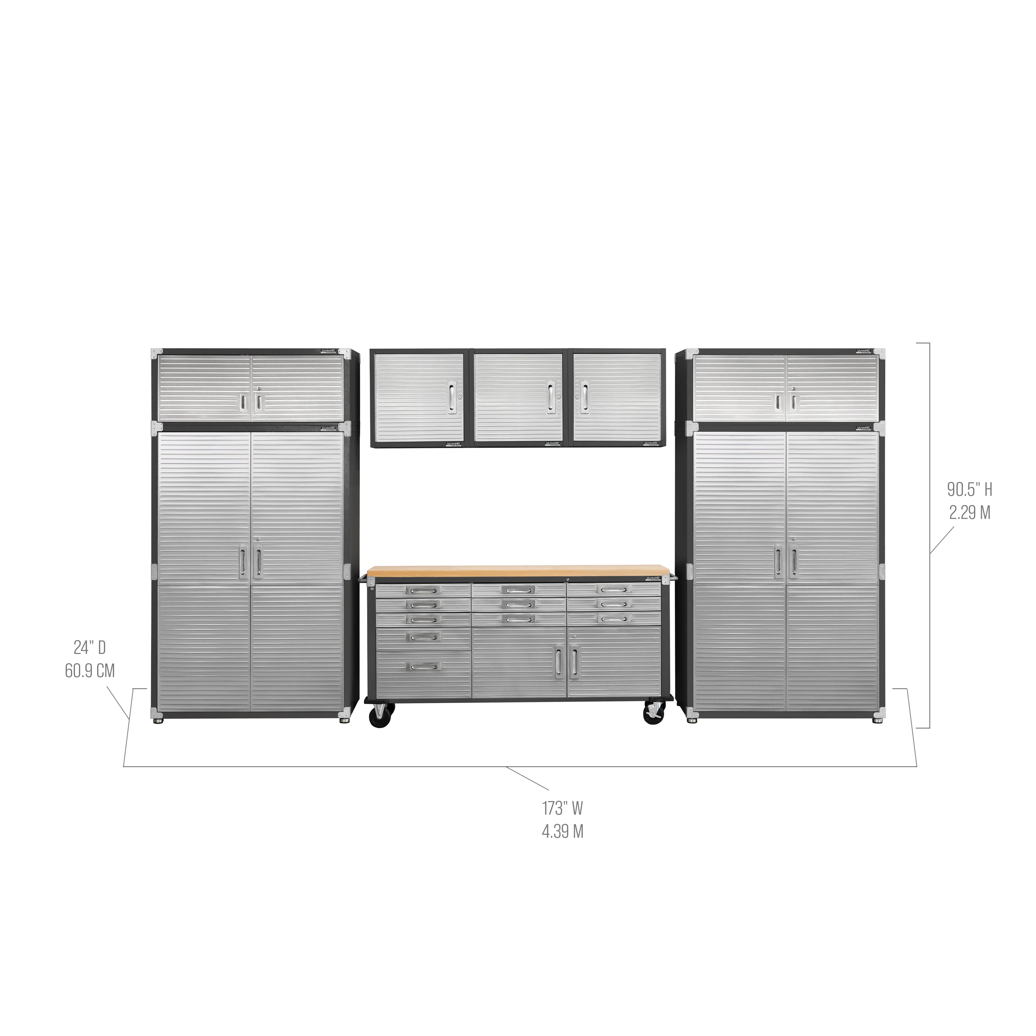 UltraHD® 8-Piece Storage Cabinet System with Rolling Workbench - Image 4