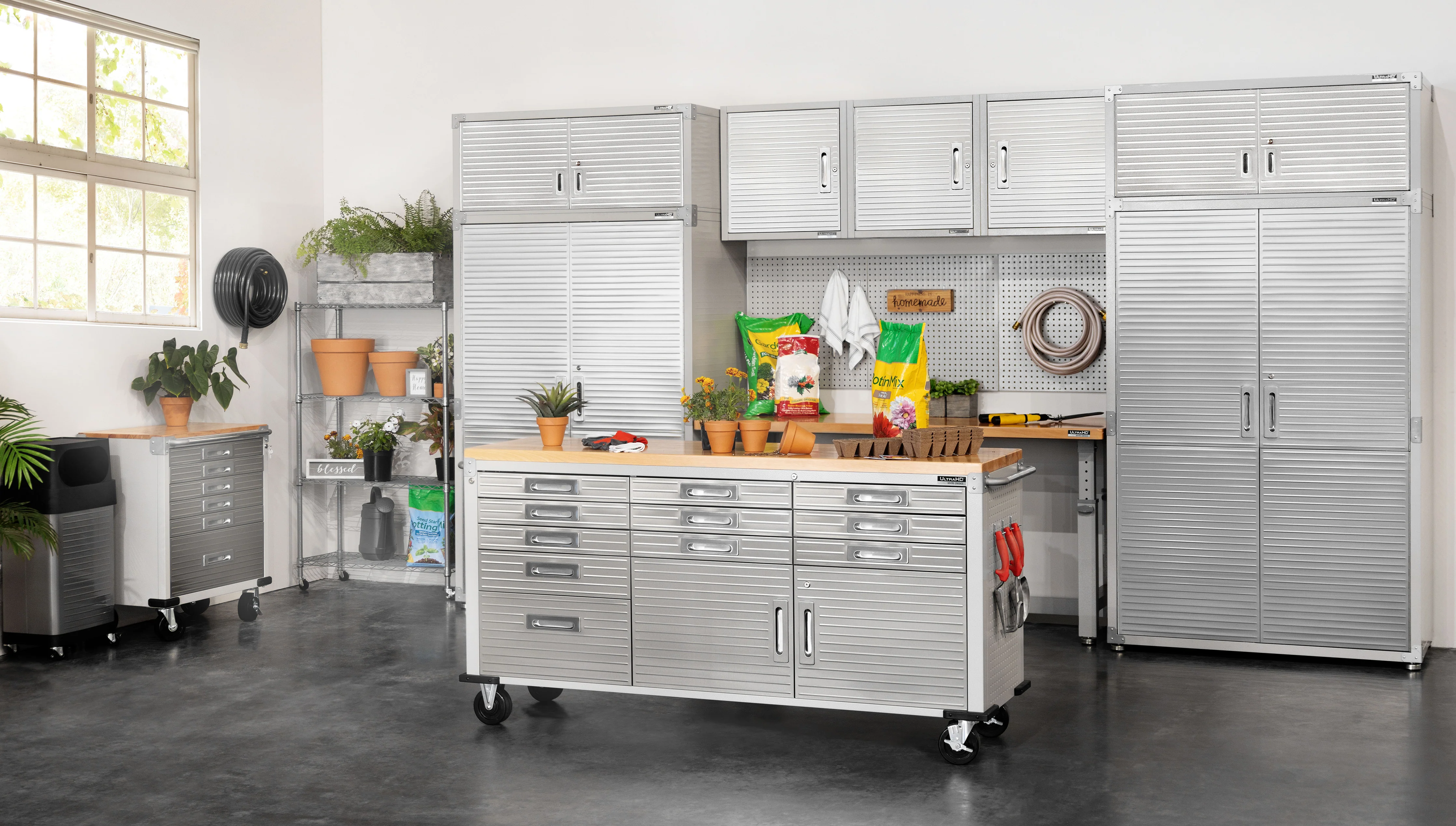 UltraHD® 8-Piece Storage Cabinet System with Rolling Workbench - Image 44