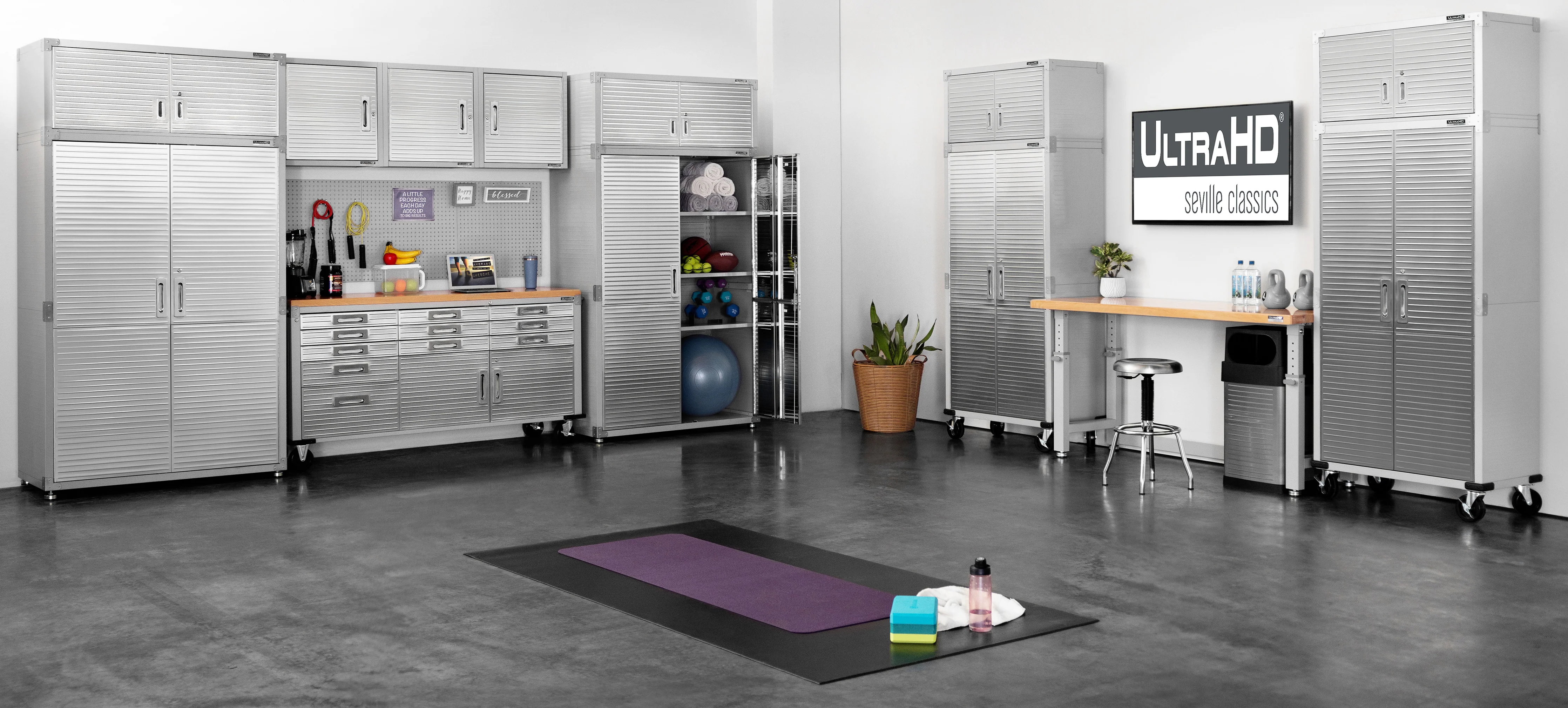 UltraHD® 8-Piece Storage Cabinet System with Rolling Workbench - Image 46