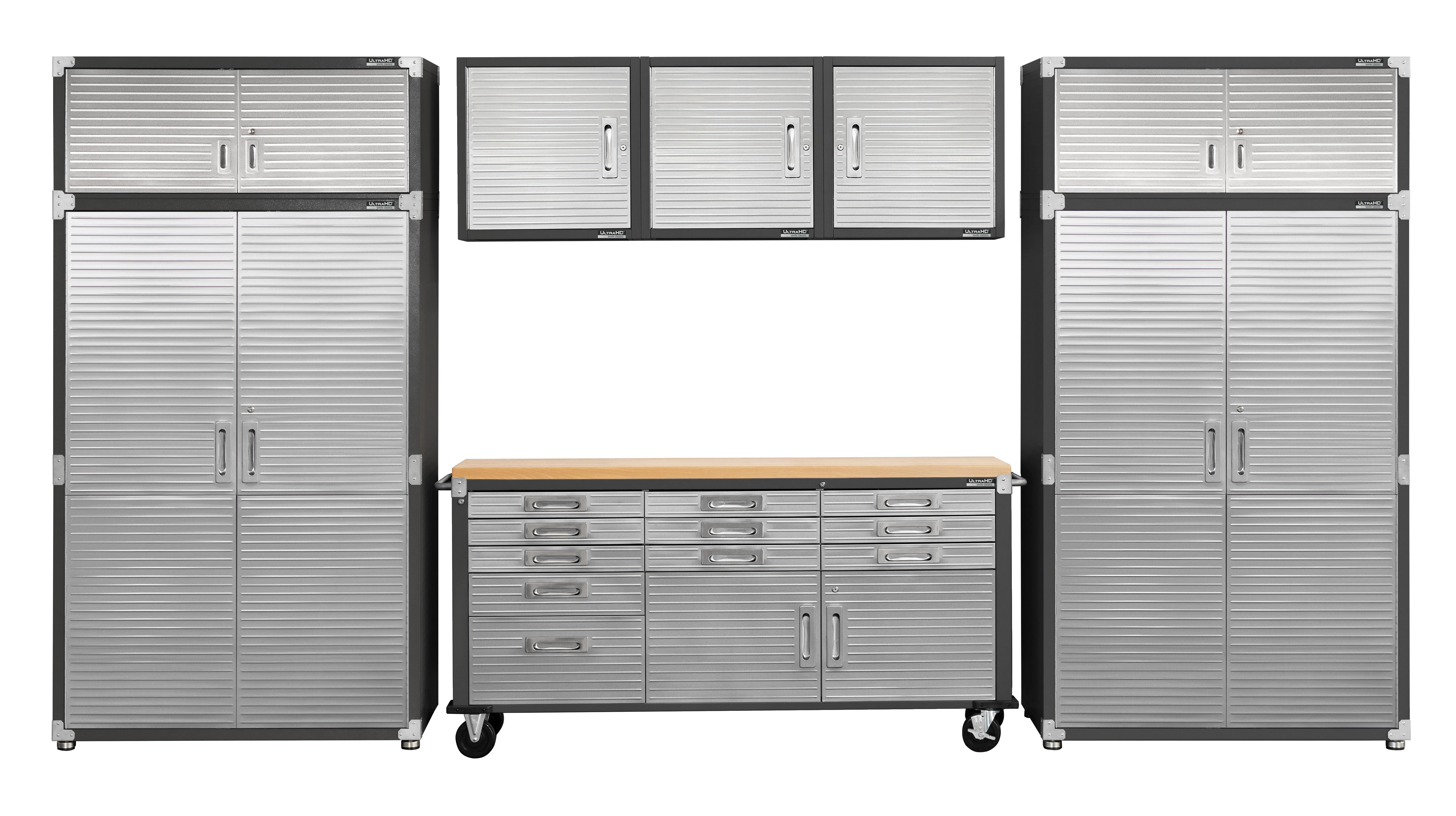 UltraHD® 8-Piece Storage Cabinet System with Rolling Workbench - Image 7