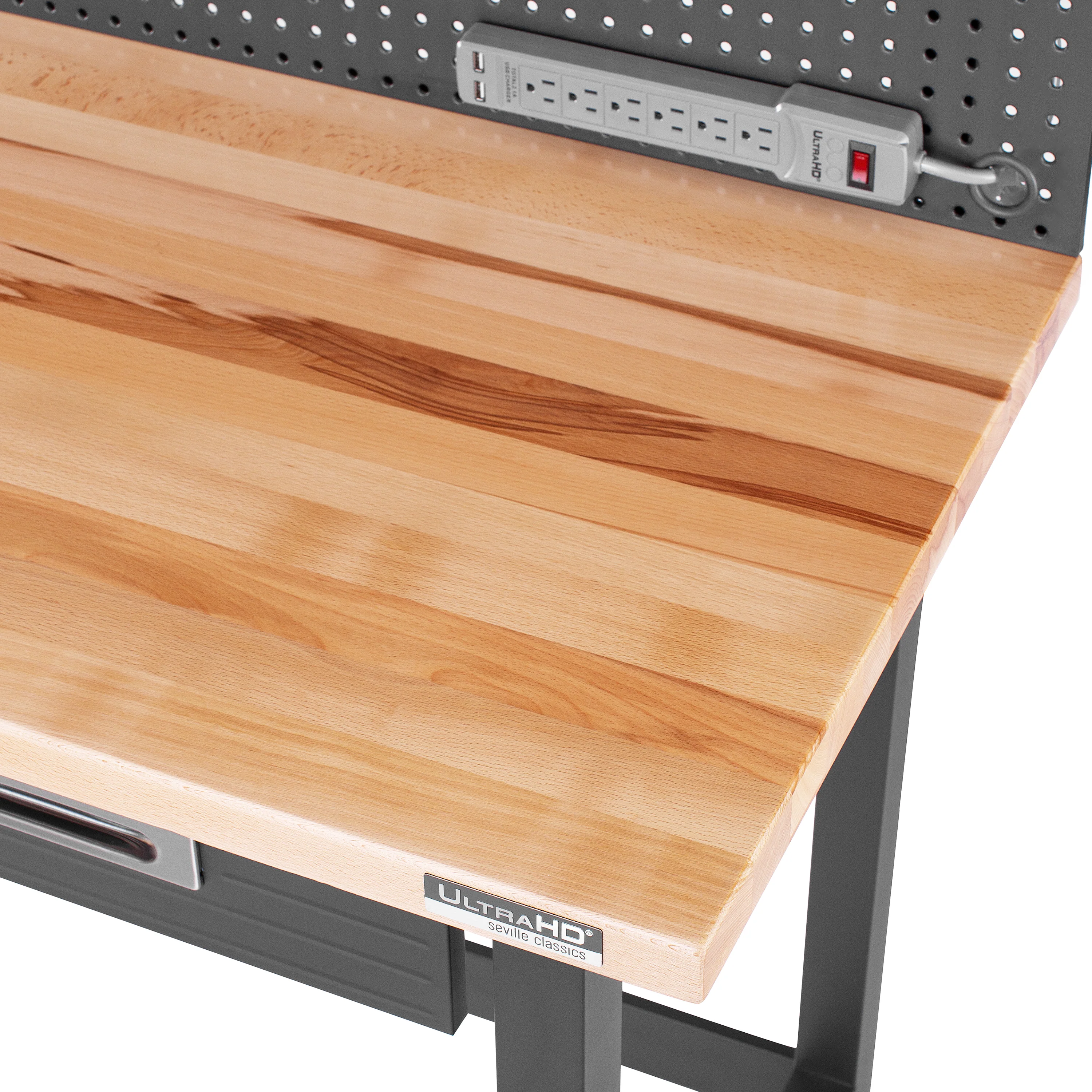 UltraHD® Lighted Workcenter w/ Wood Top and Pegboard - Image 12