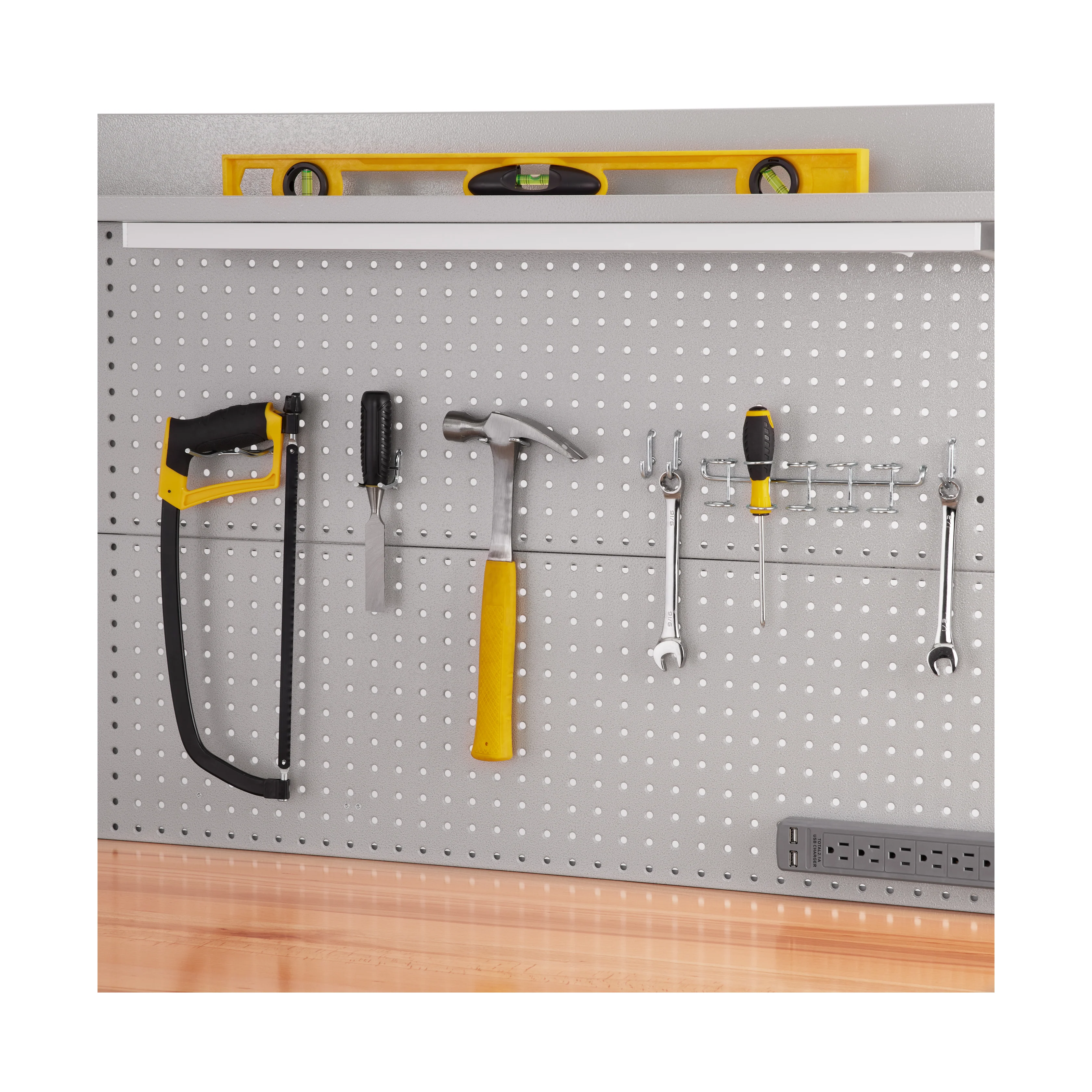 UltraHD® Lighted Workcenter w/ Wood Top and Pegboard - Image 17
