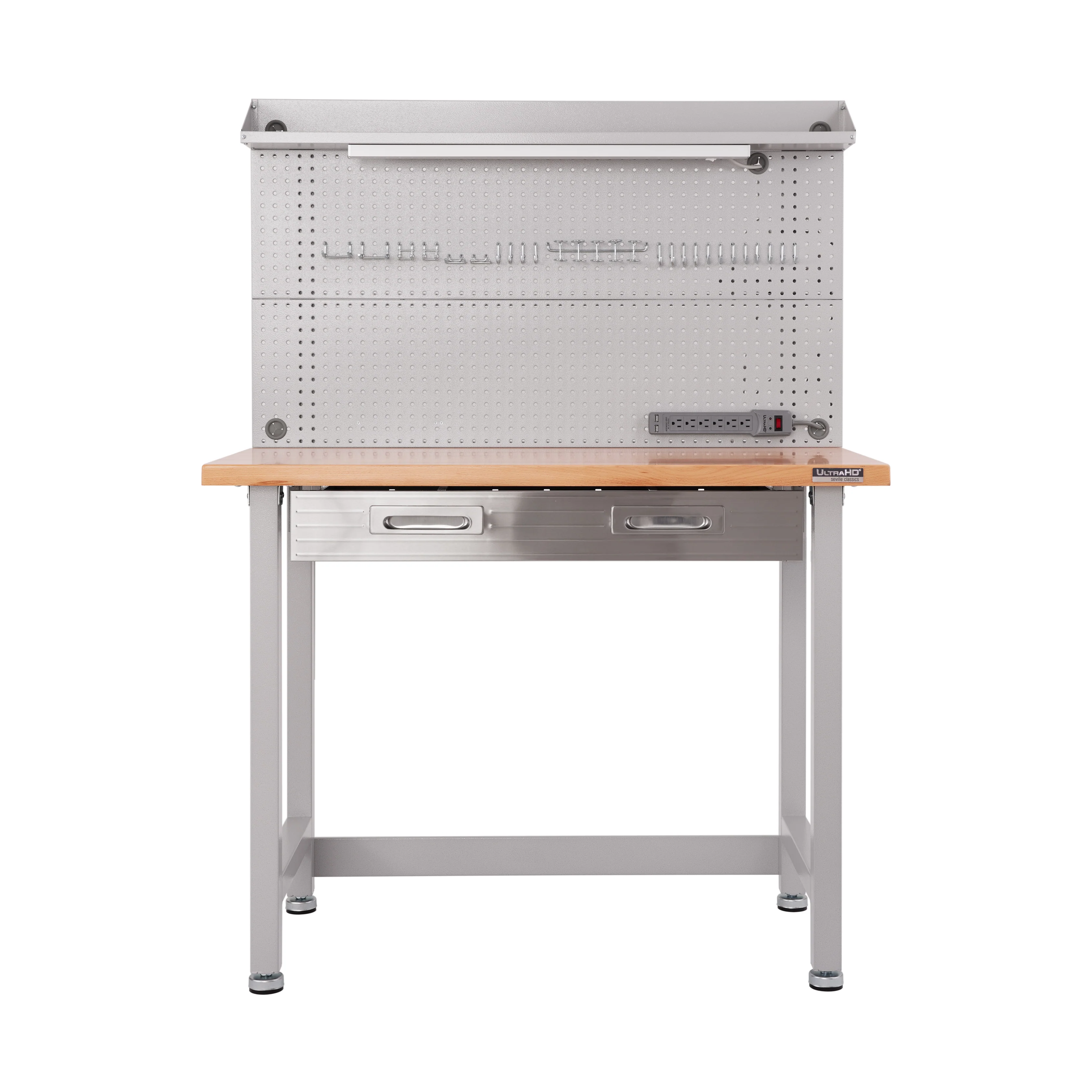 UltraHD® Lighted Workcenter w/ Wood Top and Pegboard - Image 18