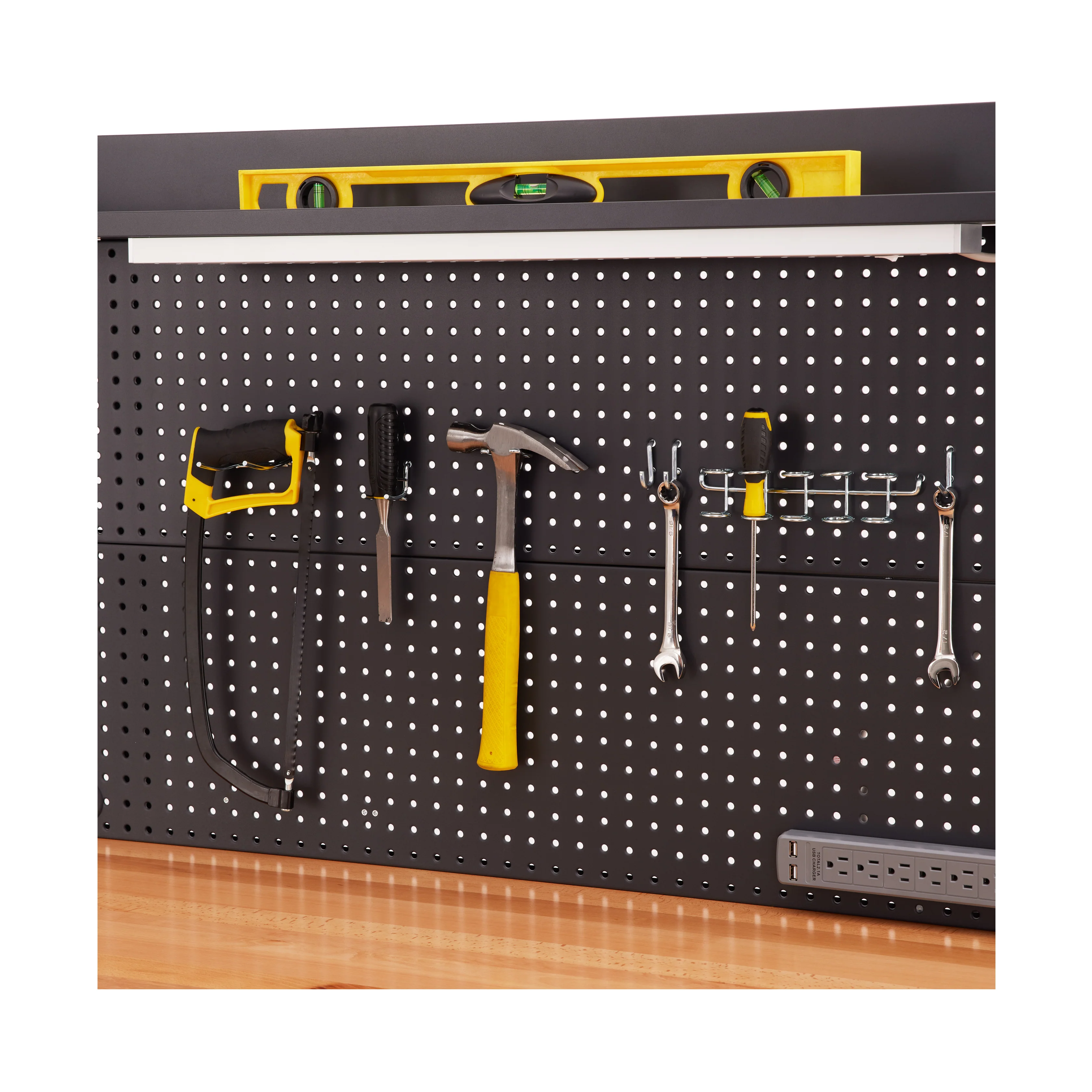 UltraHD® Lighted Workcenter w/ Wood Top and Pegboard - Image 24