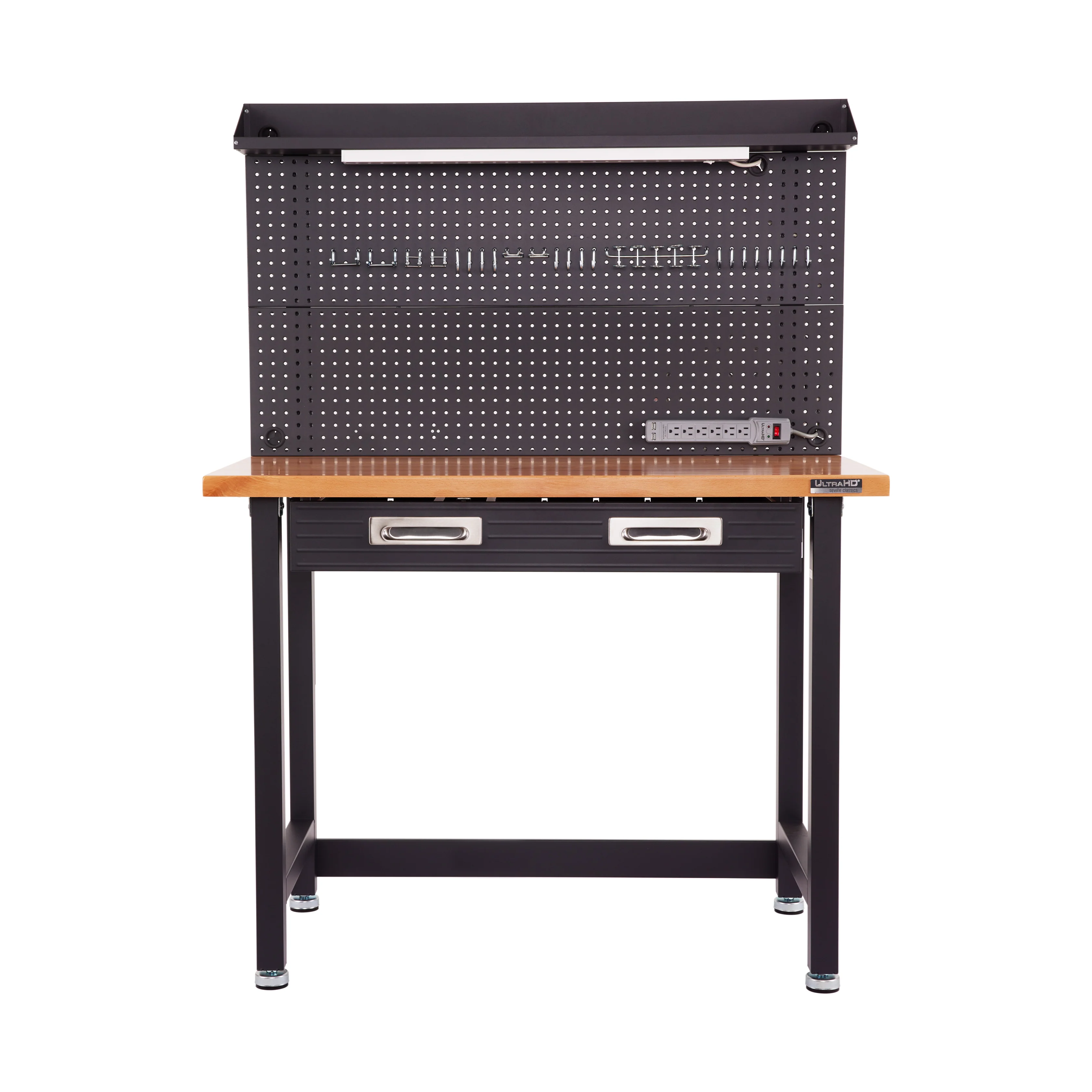 UltraHD® Lighted Workcenter w/ Wood Top and Pegboard - Image 26