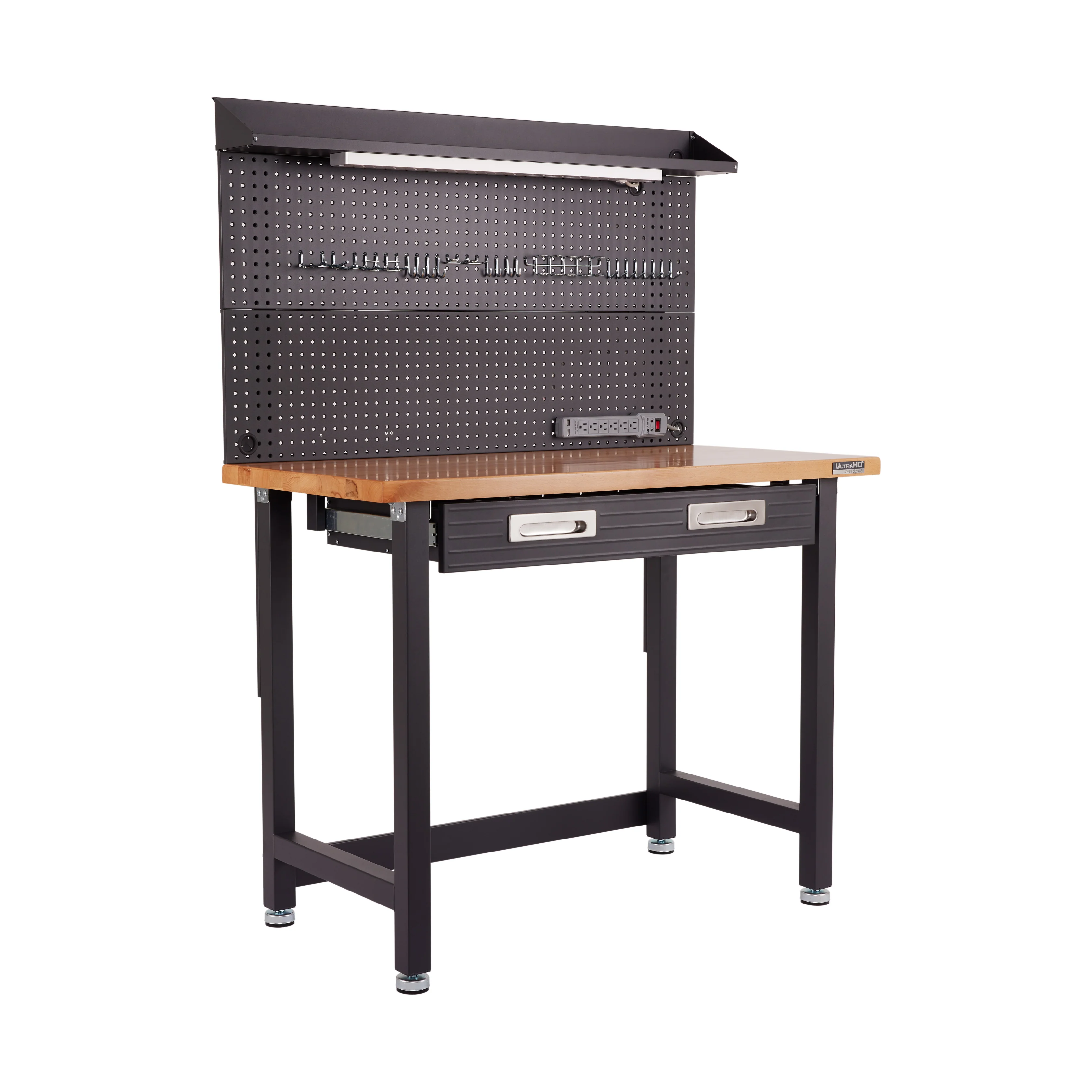 UltraHD® Lighted Workcenter w/ Wood Top and Pegboard - Image 28