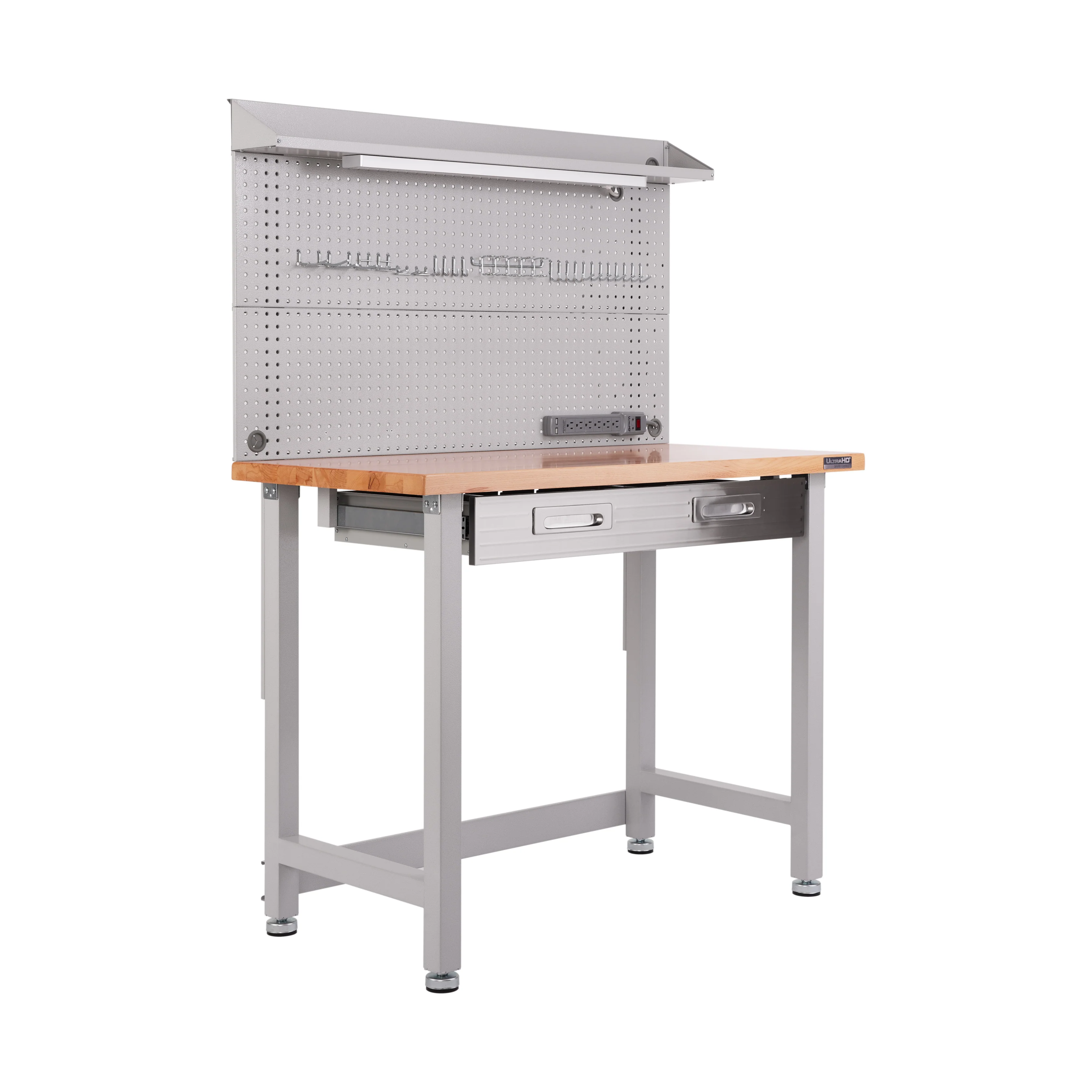 UltraHD® Lighted Workcenter w/ Wood Top and Pegboard - Image 32
