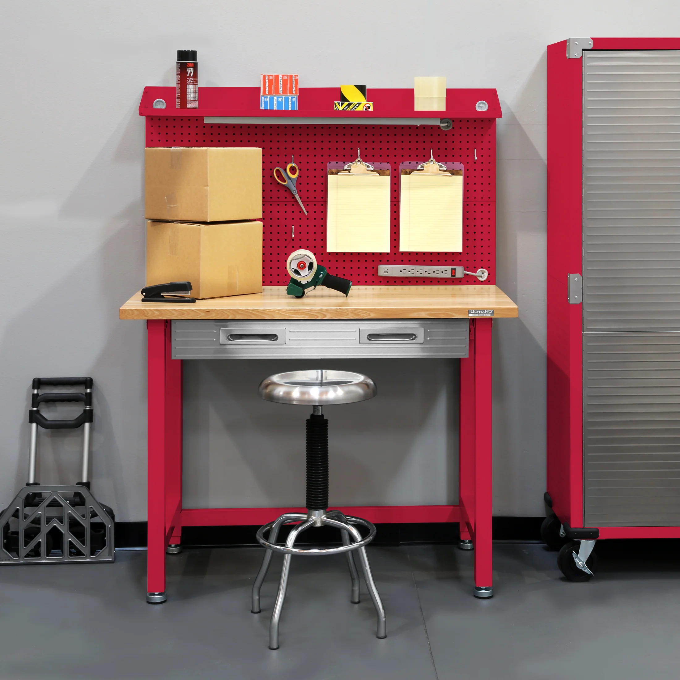 UltraHD® Lighted Workcenter w/ Wood Top and Pegboard - Image 39