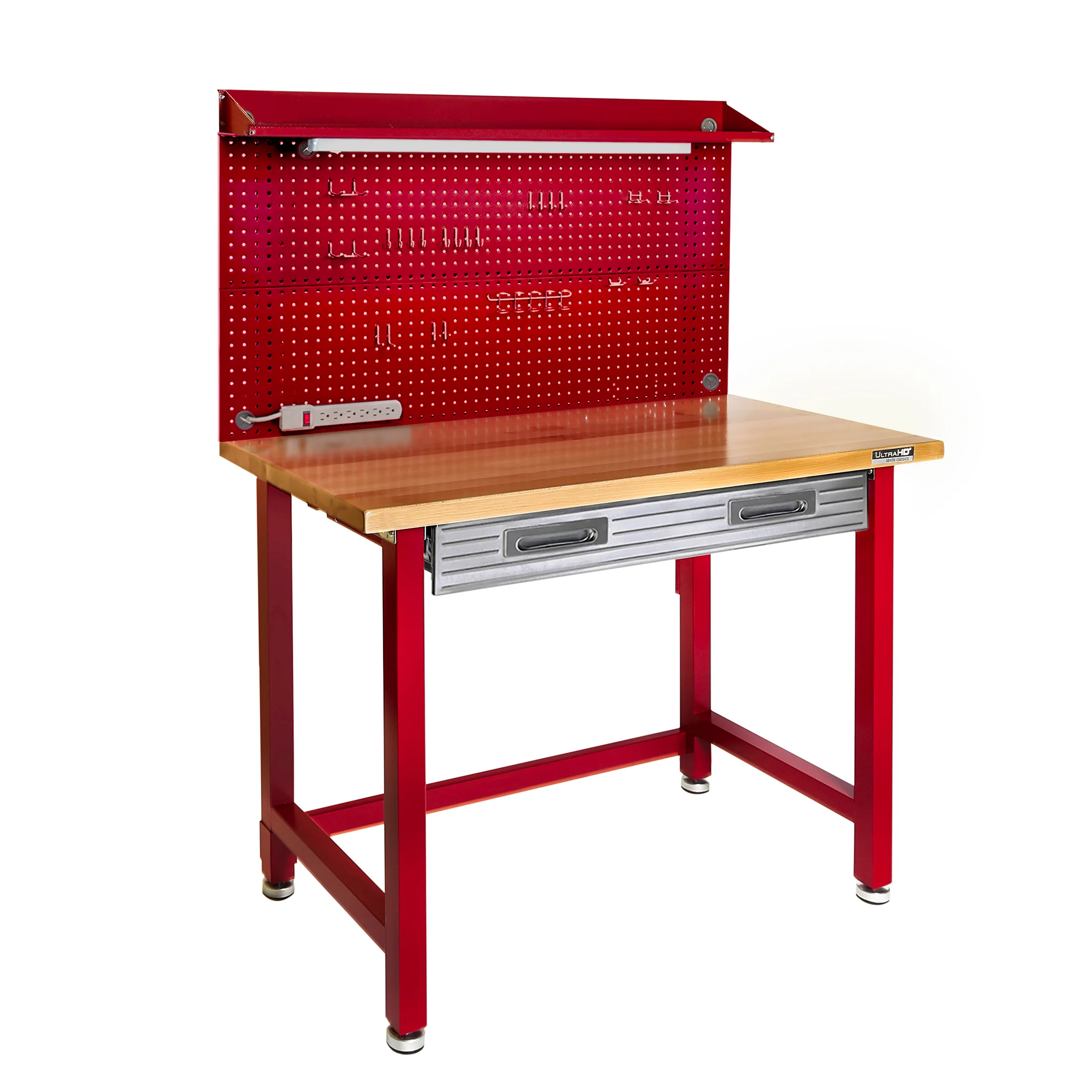 UltraHD® Lighted Workcenter w/ Wood Top and Pegboard - Image 40