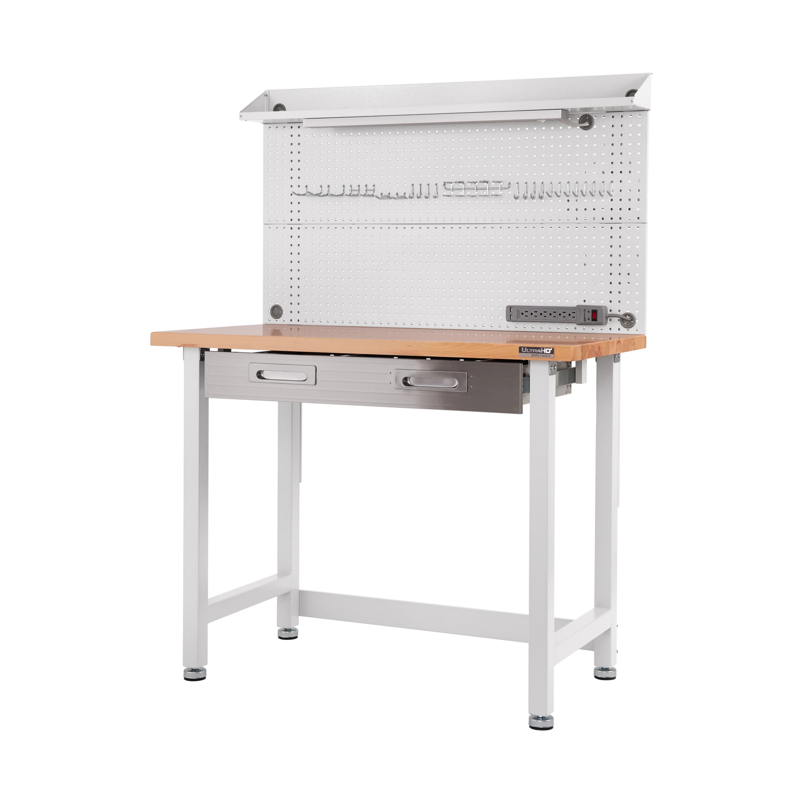 UltraHD® Lighted Workcenter w/ Wood Top and Pegboard - Image 45