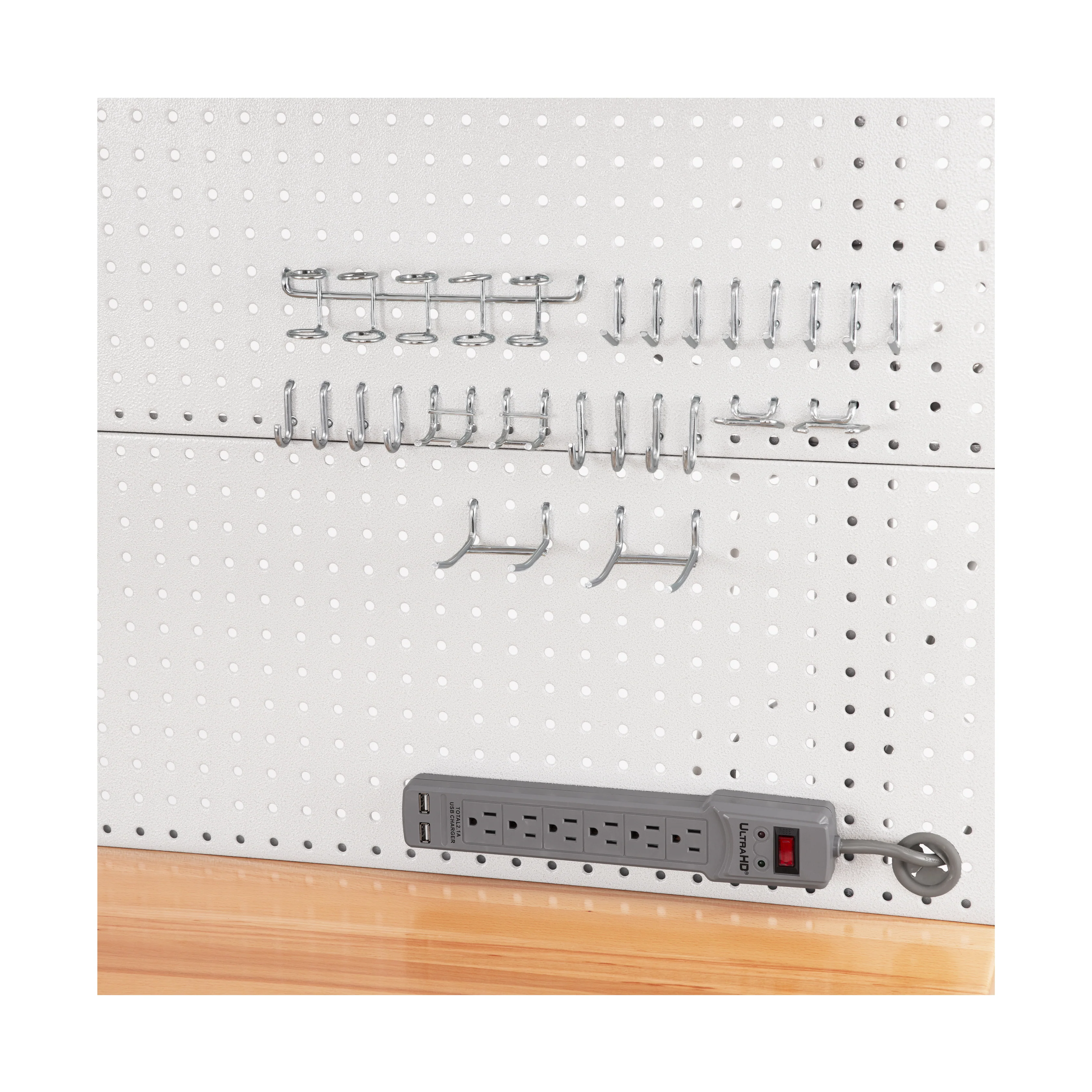 UltraHD® Lighted Workcenter w/ Wood Top and Pegboard - Image 48