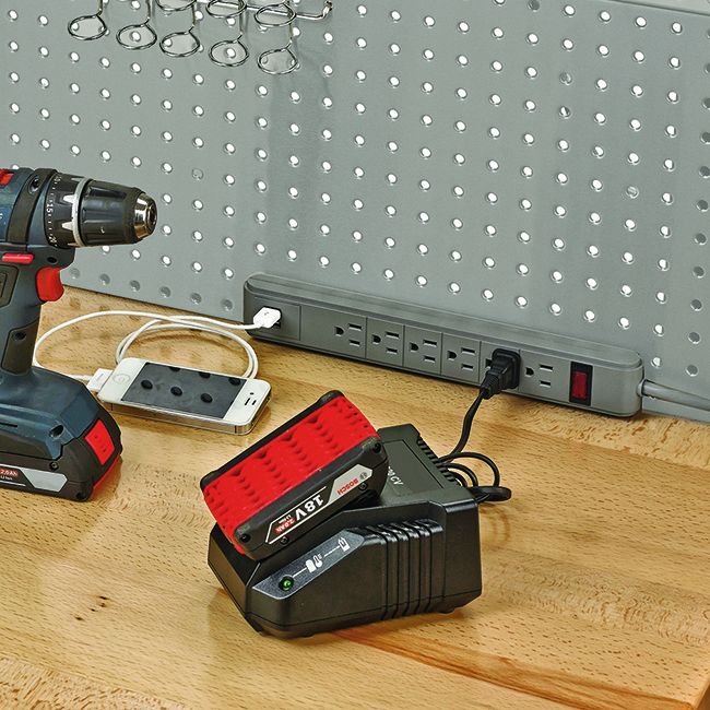 UltraHD® Lighted Workcenter w/ Wood Top and Pegboard - Image 5