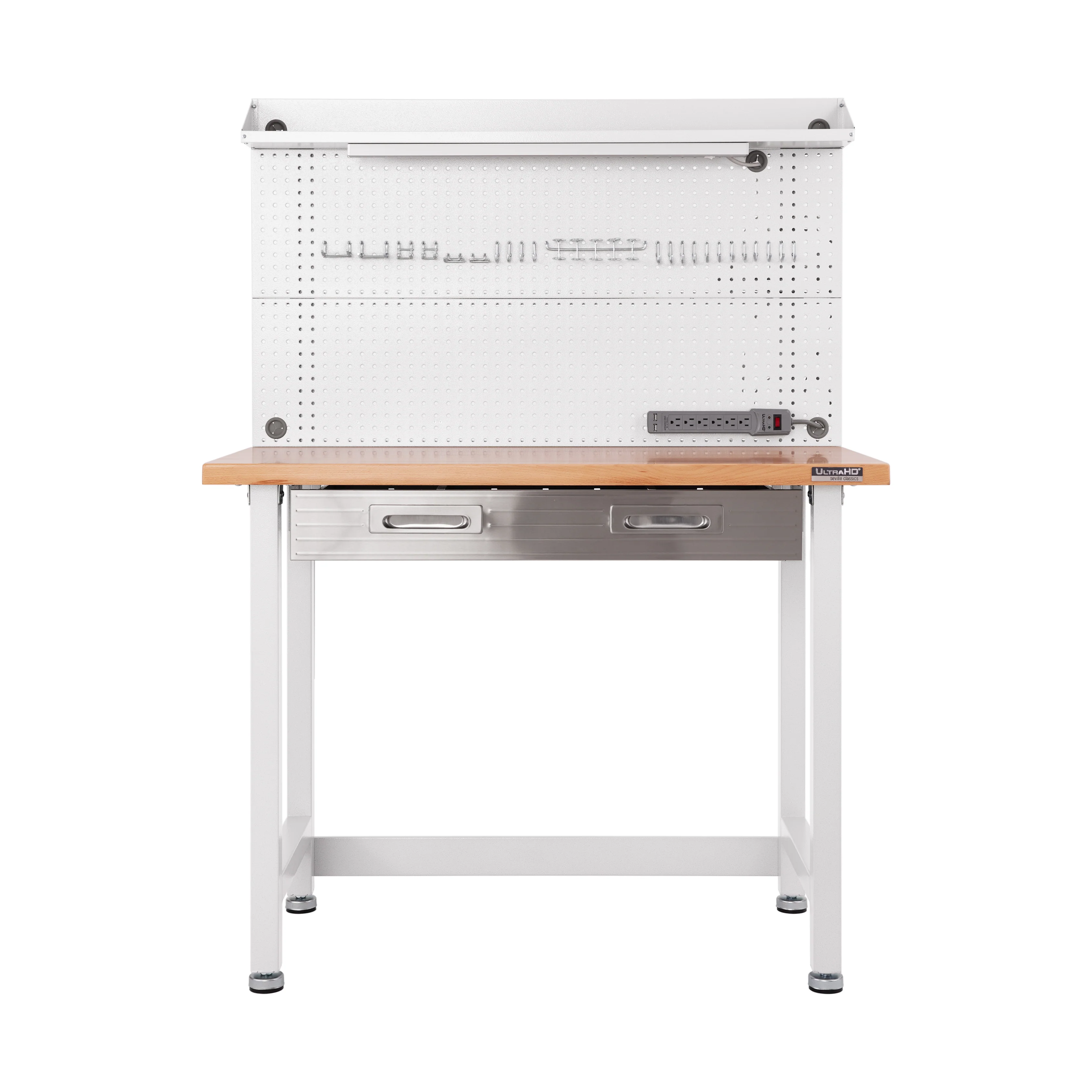 UltraHD® Lighted Workcenter w/ Wood Top and Pegboard - Image 50