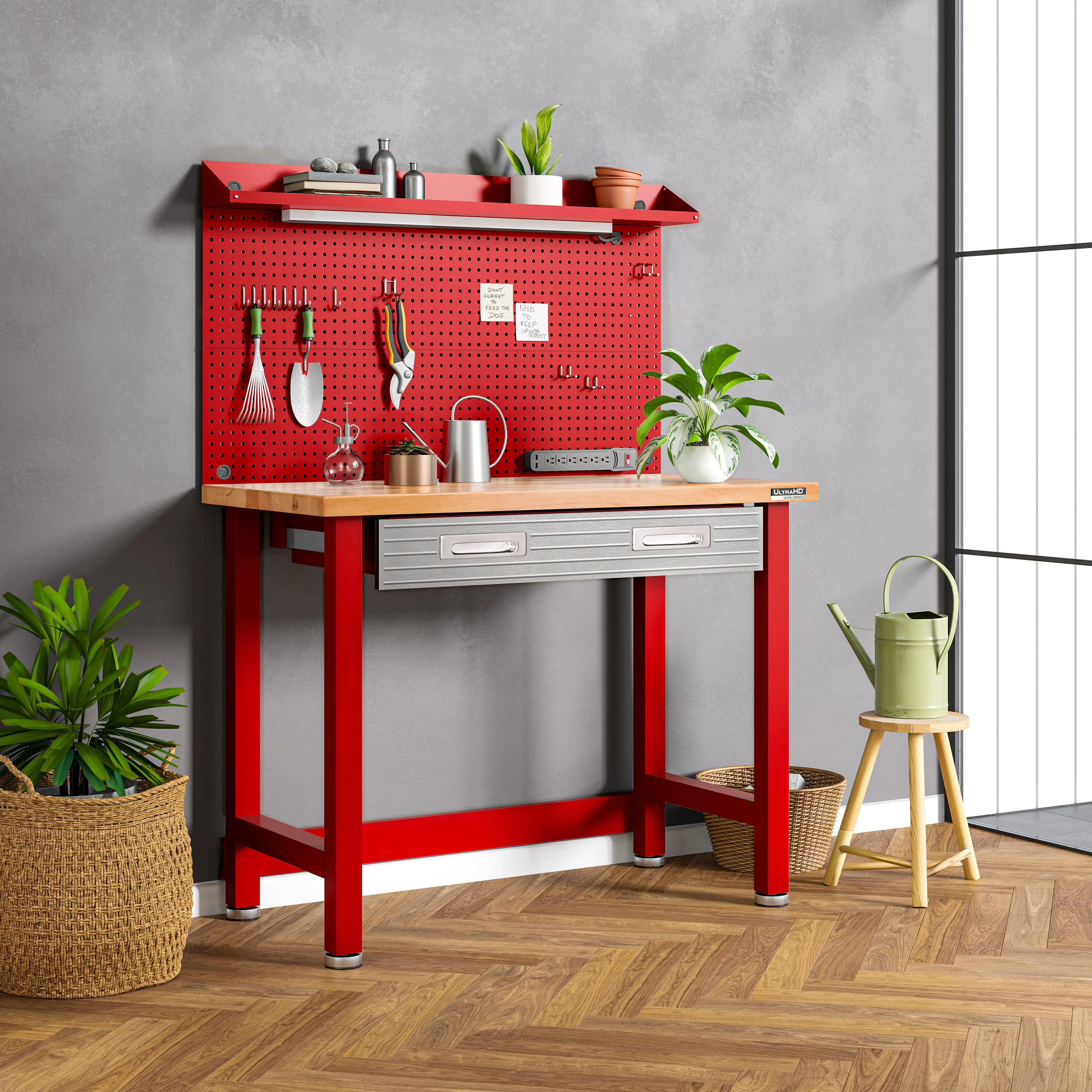 UltraHD® Lighted Workcenter w/ Wood Top and Pegboard - Image 54