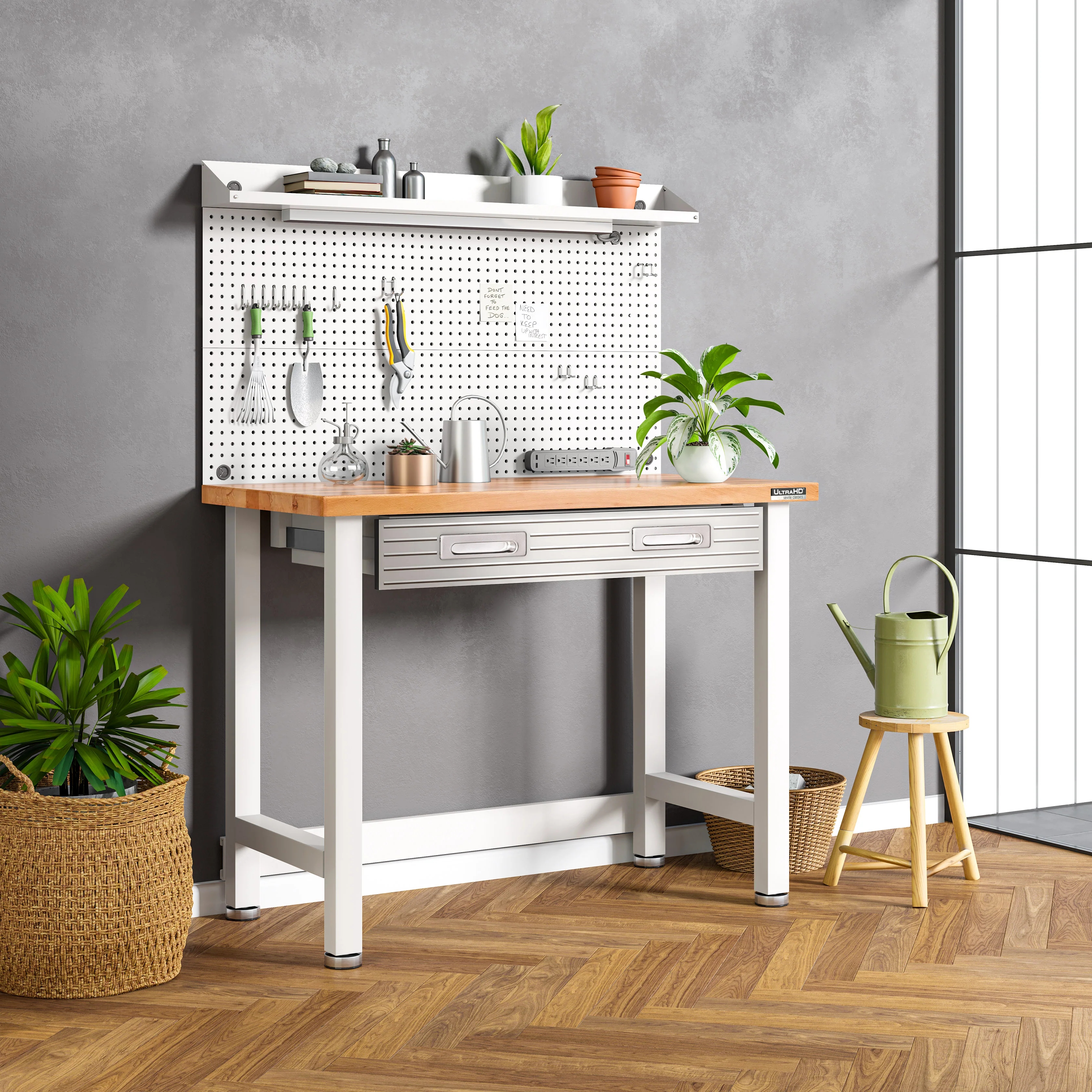 UltraHD® Lighted Workcenter w/ Wood Top and Pegboard - Image 63
