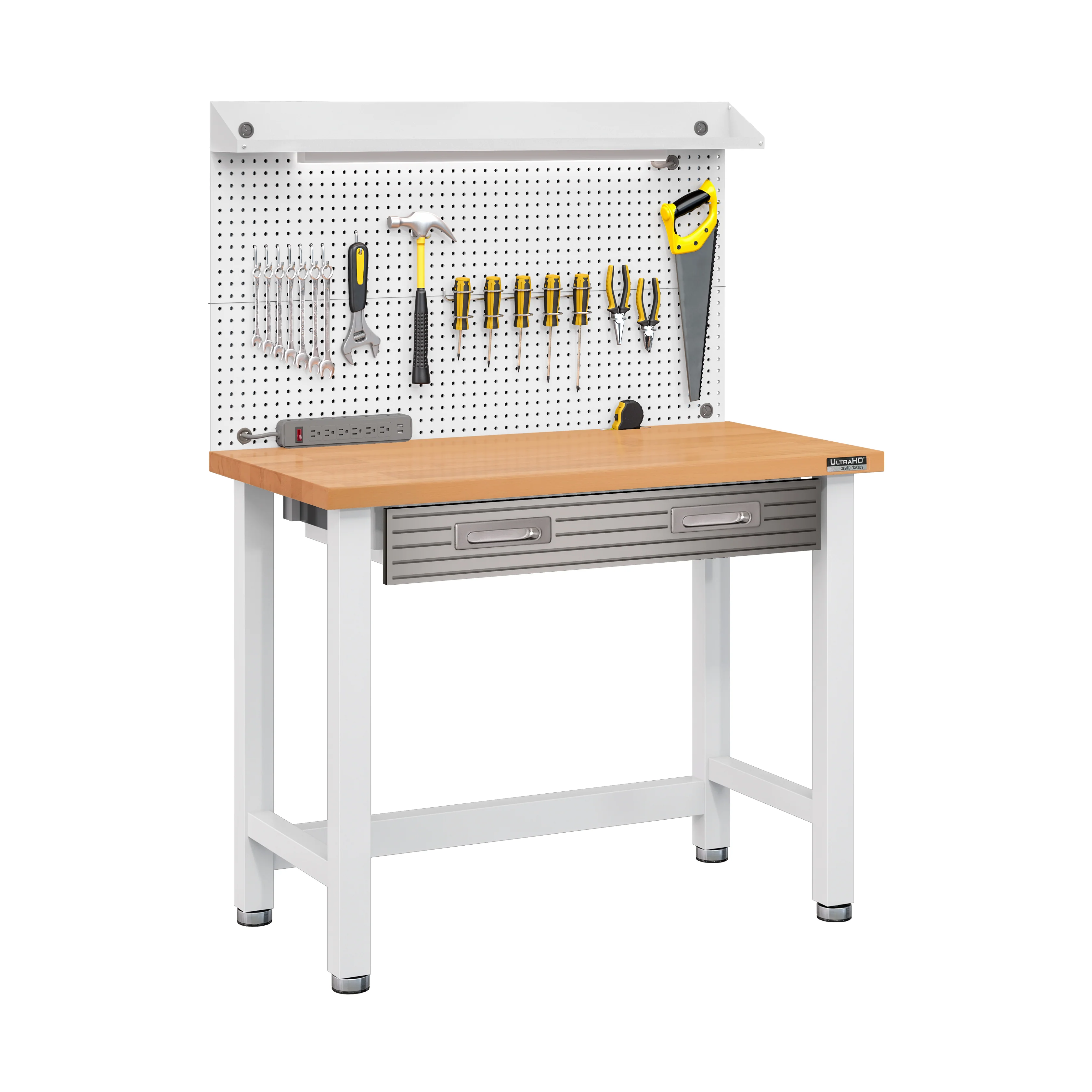 UltraHD® Lighted Workcenter w/ Wood Top and Pegboard - Image 68