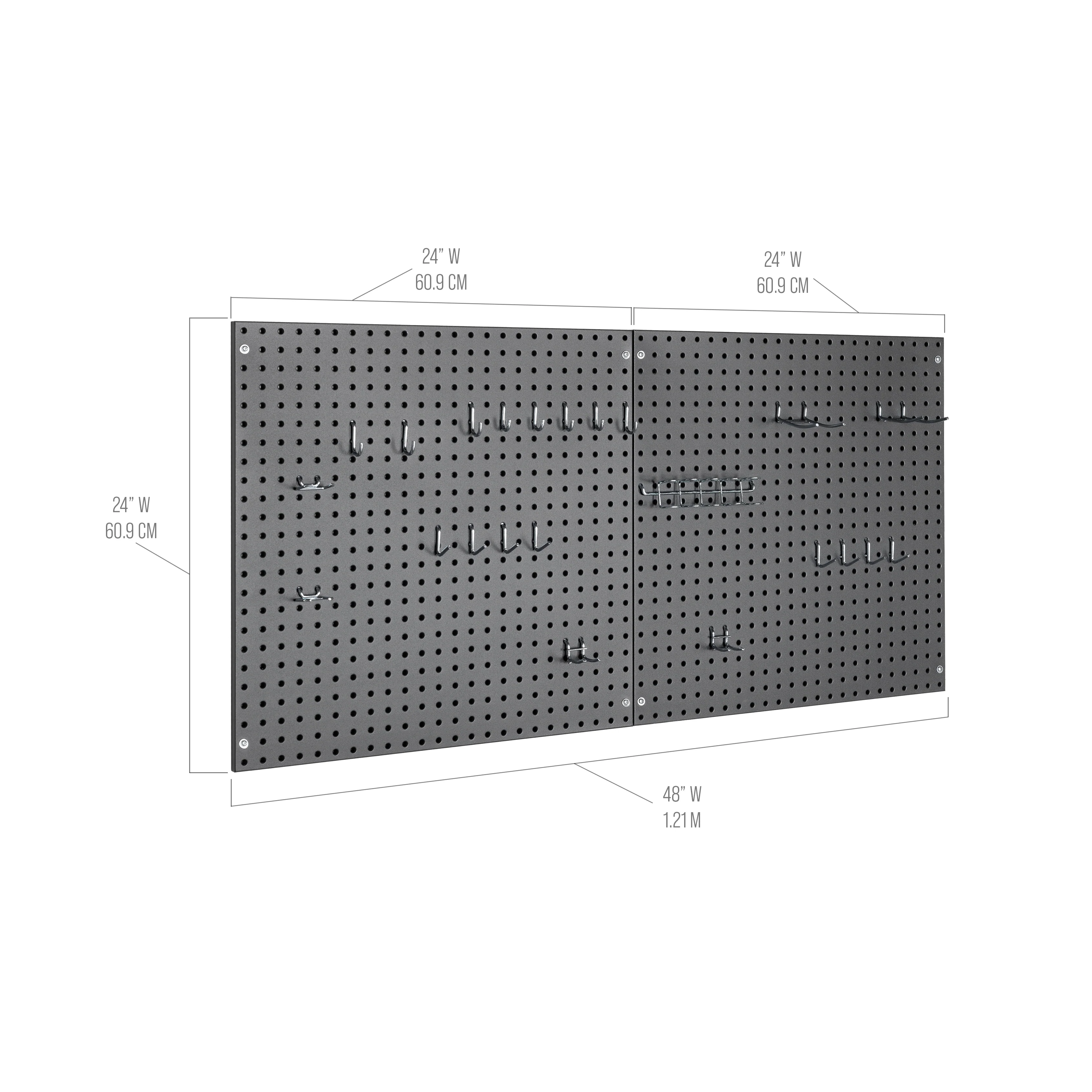 UltraHD® 2-Piece Pegboard Set w/ 23 Piece Hook Assortment - Image 15