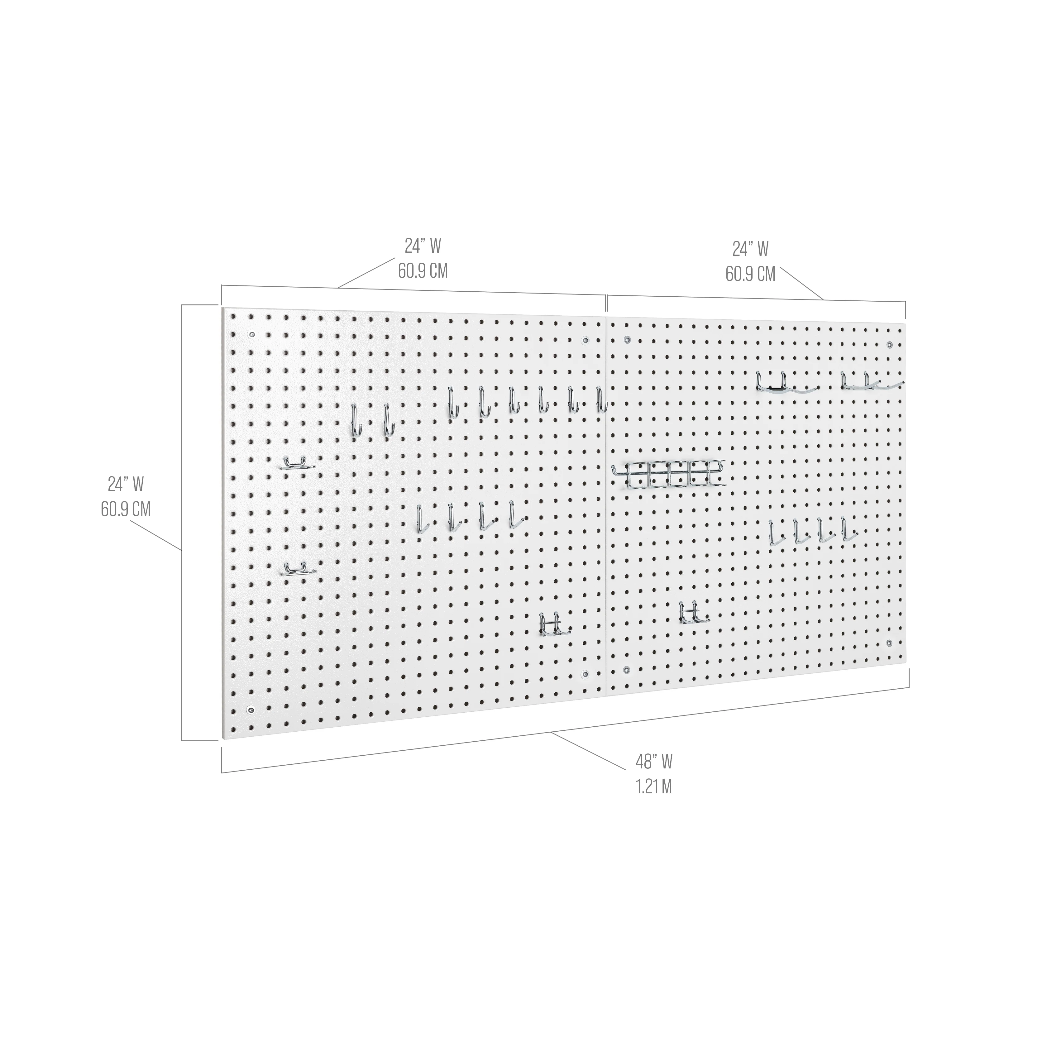 UltraHD® 2-Piece Pegboard Set w/ 23 Piece Hook Assortment - Image 16