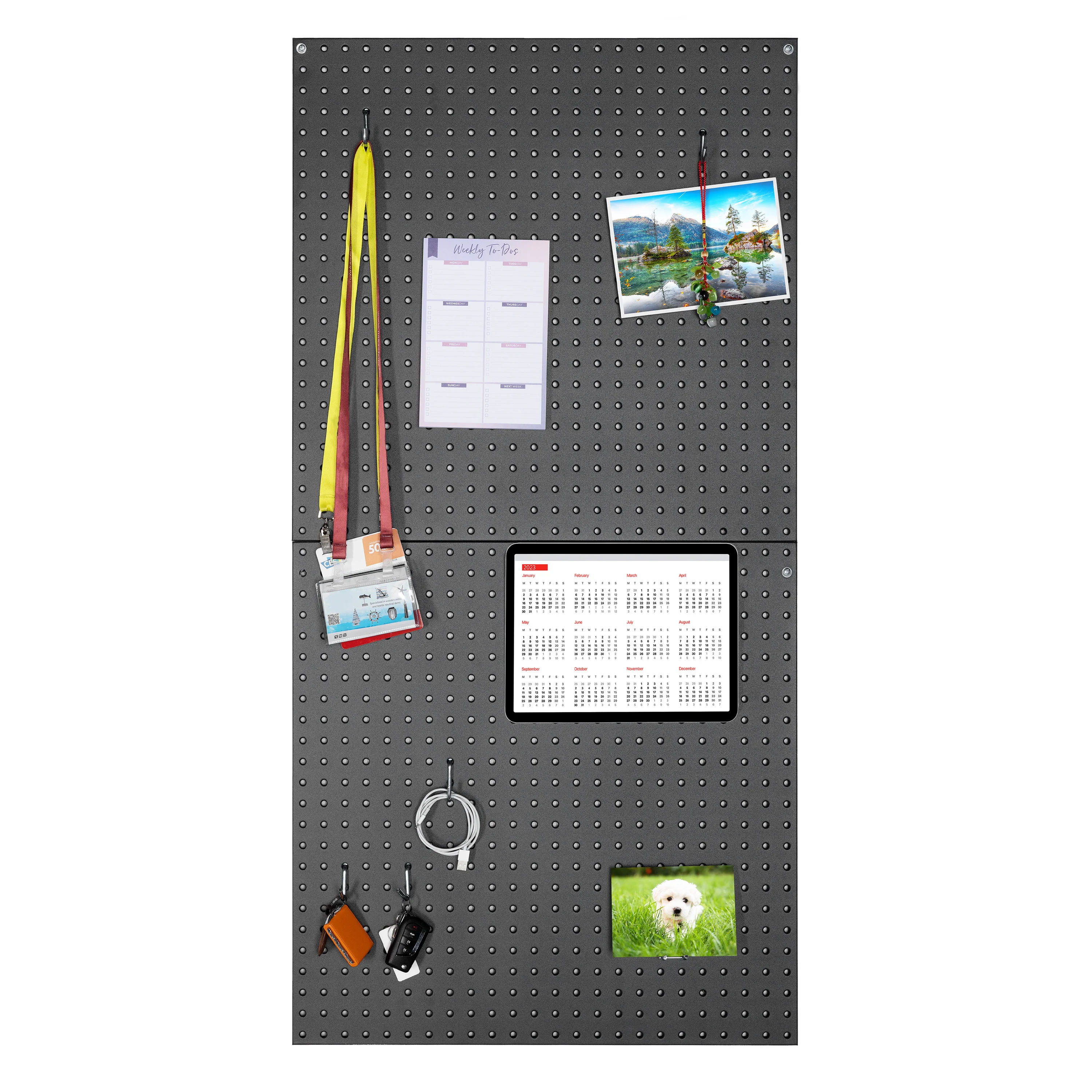 UltraHD® 2-Piece Pegboard Set w/ 23 Piece Hook Assortment, Graphite - Image 6