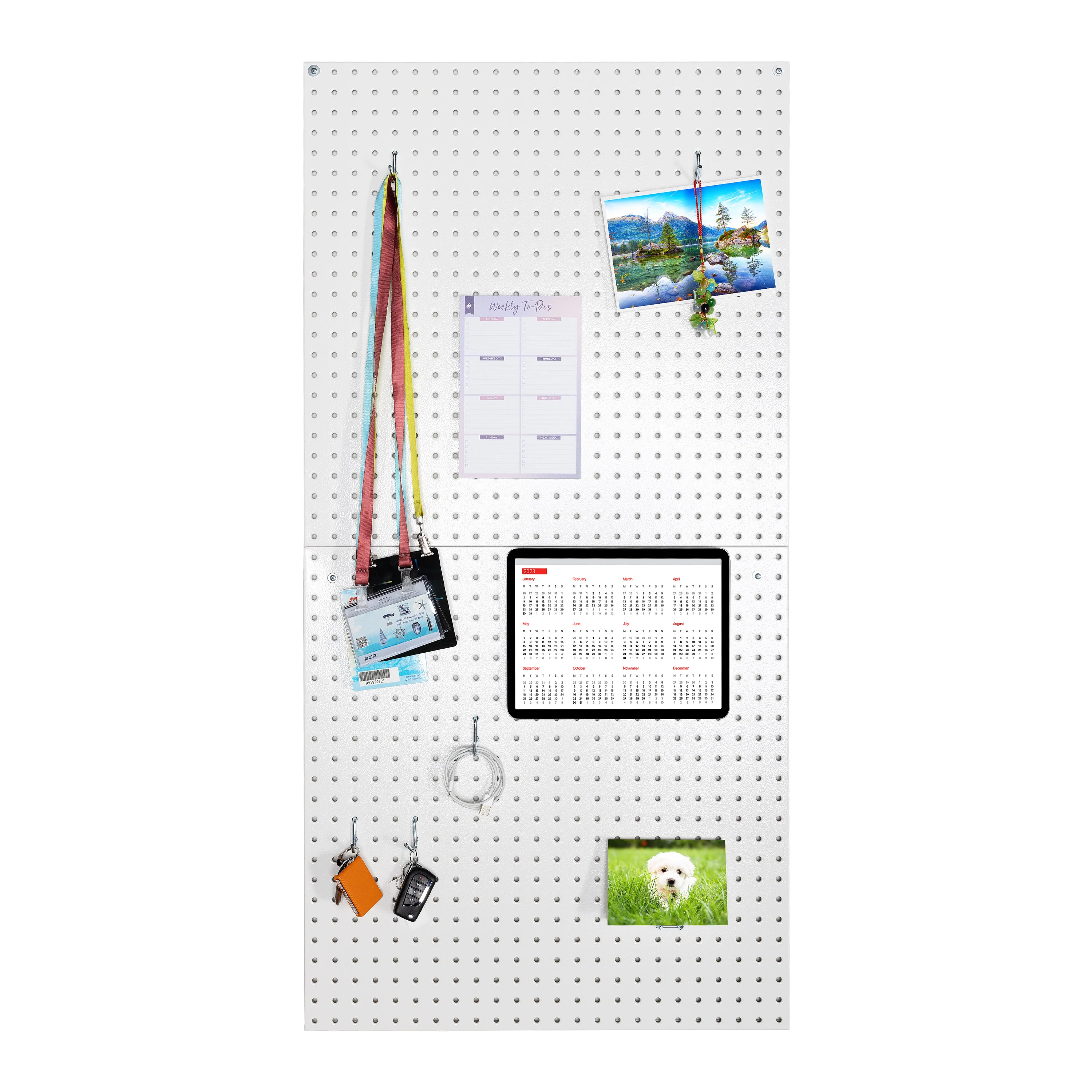 UltraHD® 2-Piece Pegboard Set w/ 23 Piece Hook Assortment, White - Image 6