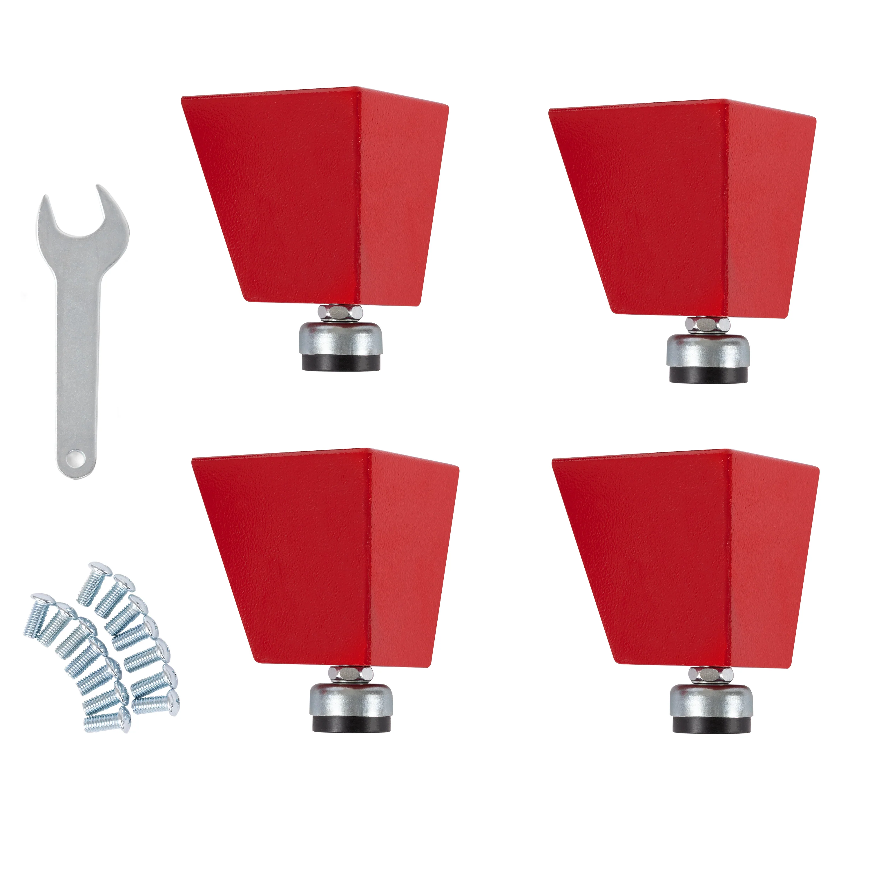 UltraHD® 6" H Steel Leveling Feet with Rubber Base, Red - Image 4