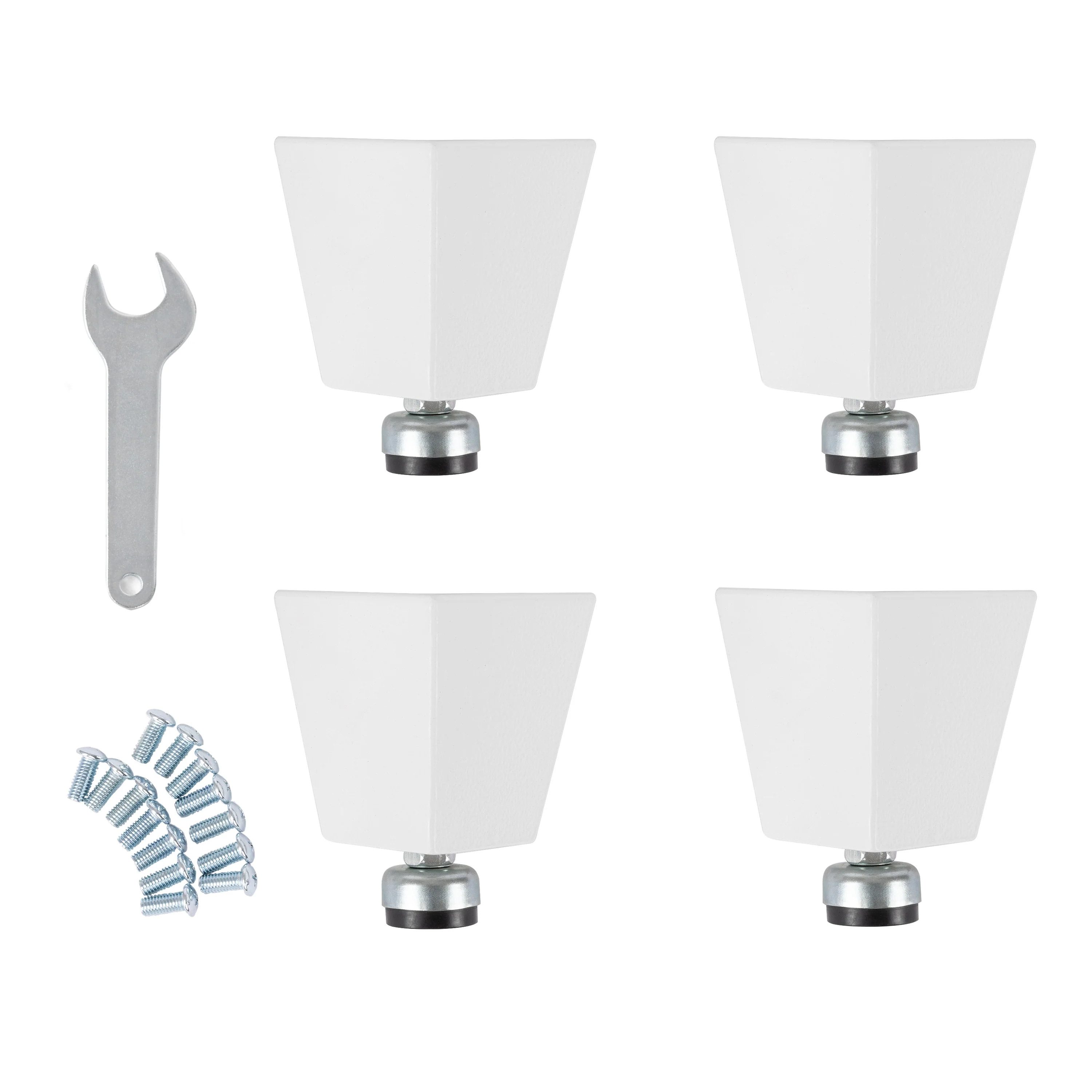 UltraHD® 6" H Steel Leveling Feet with Rubber Base, White - Image 4