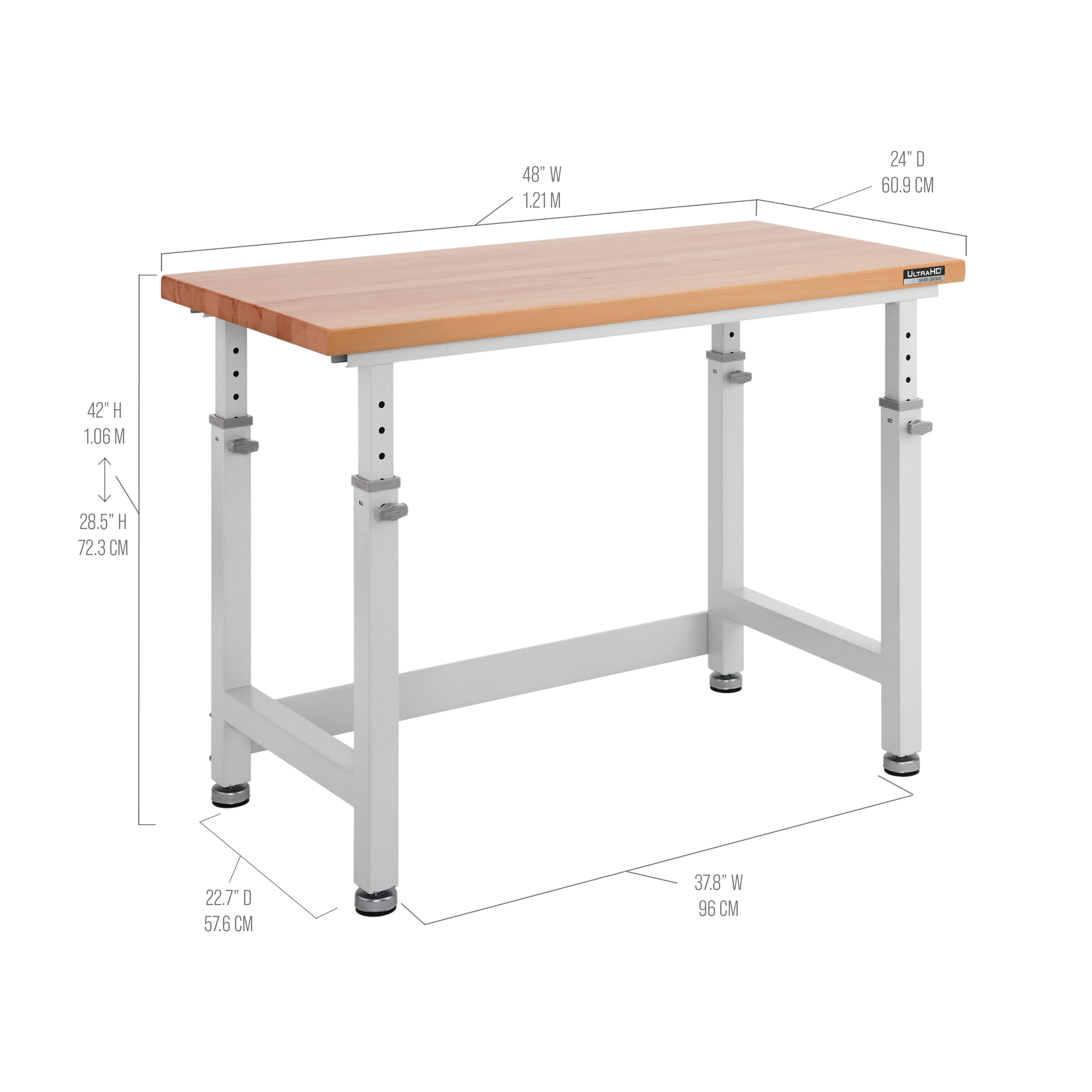 UltraHD® Height Adjustable Workbench, Granite - Image 4