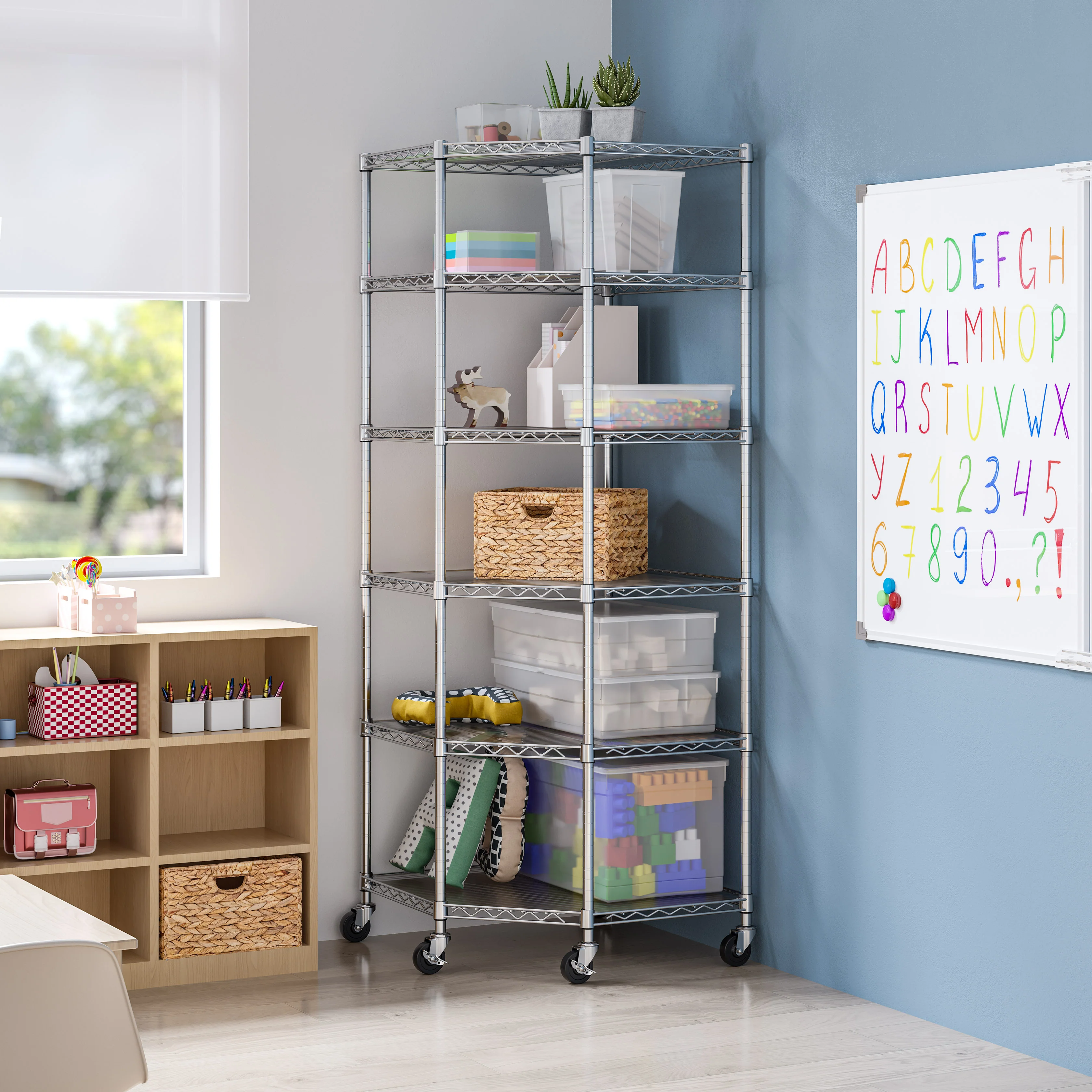 UltraDurable® 6-Tier NSF-Certified Steel Shelving with Shelf Liners - Image 13