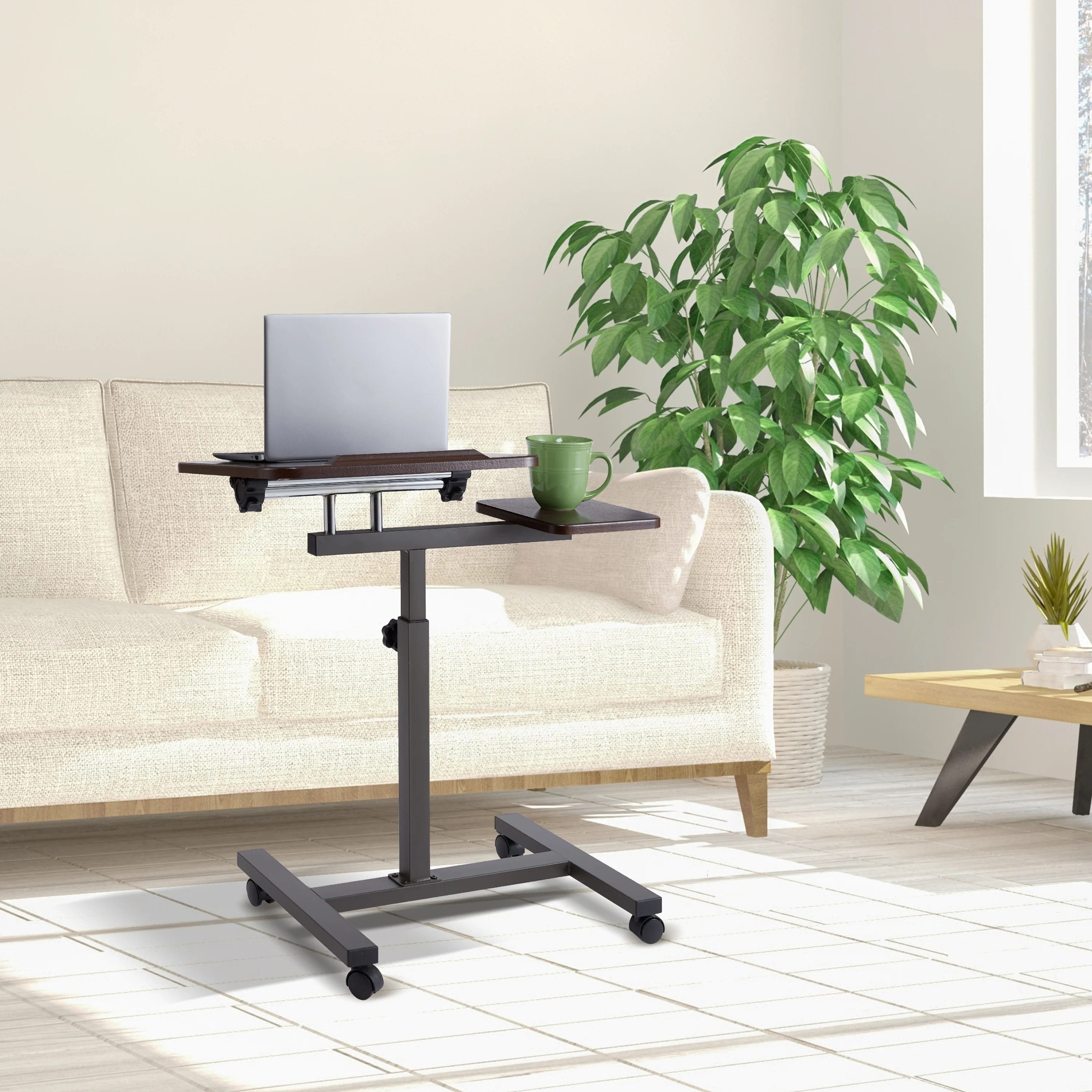 airLIFT® Tilting Mobile Desk Cart, Walnut - Image 6