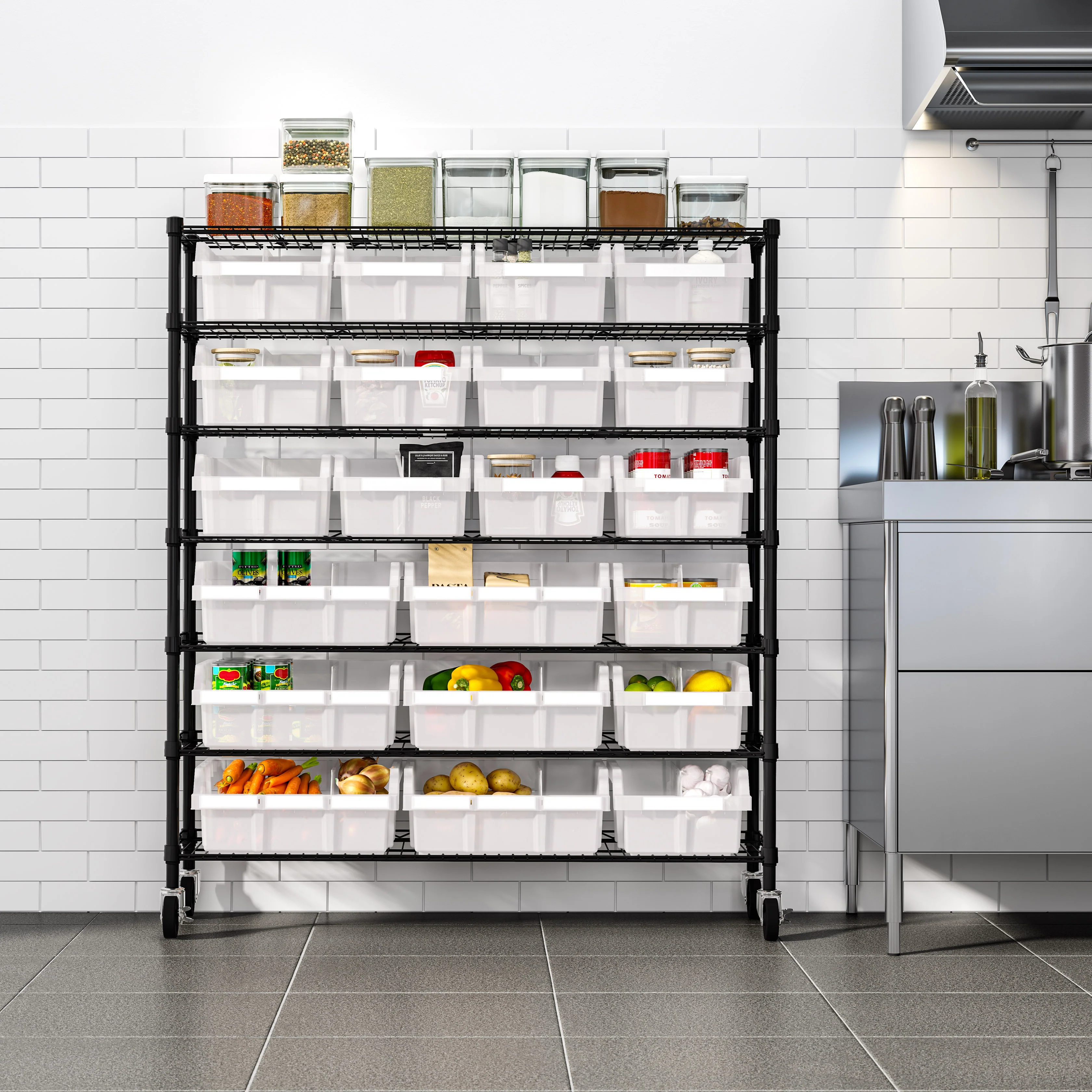 Extra-Wide 7-Tier NSF-Certified 21-Bin Rack - Image 29