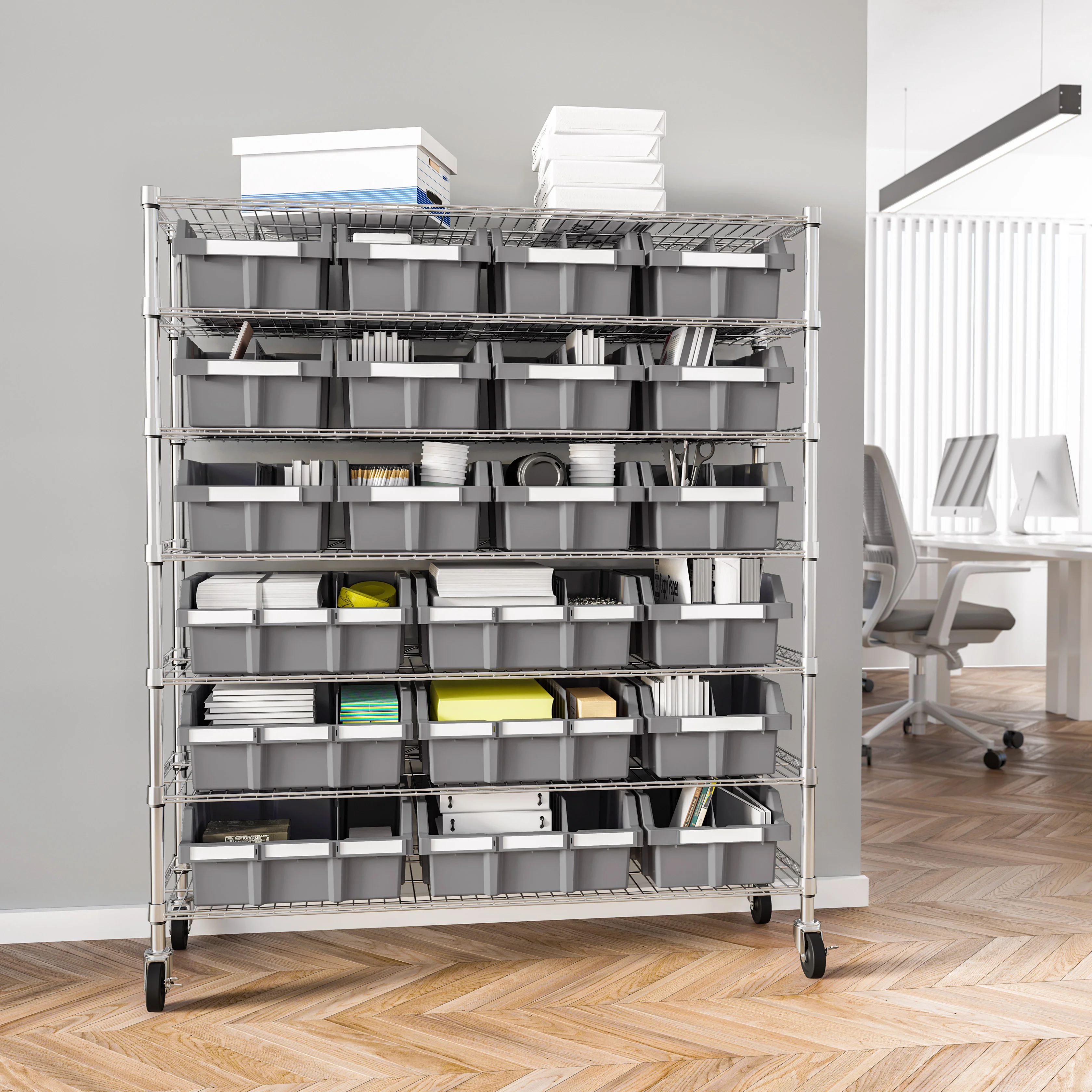 Extra-Wide 7-Tier NSF-Certified 21-Bin Rack - Image 6
