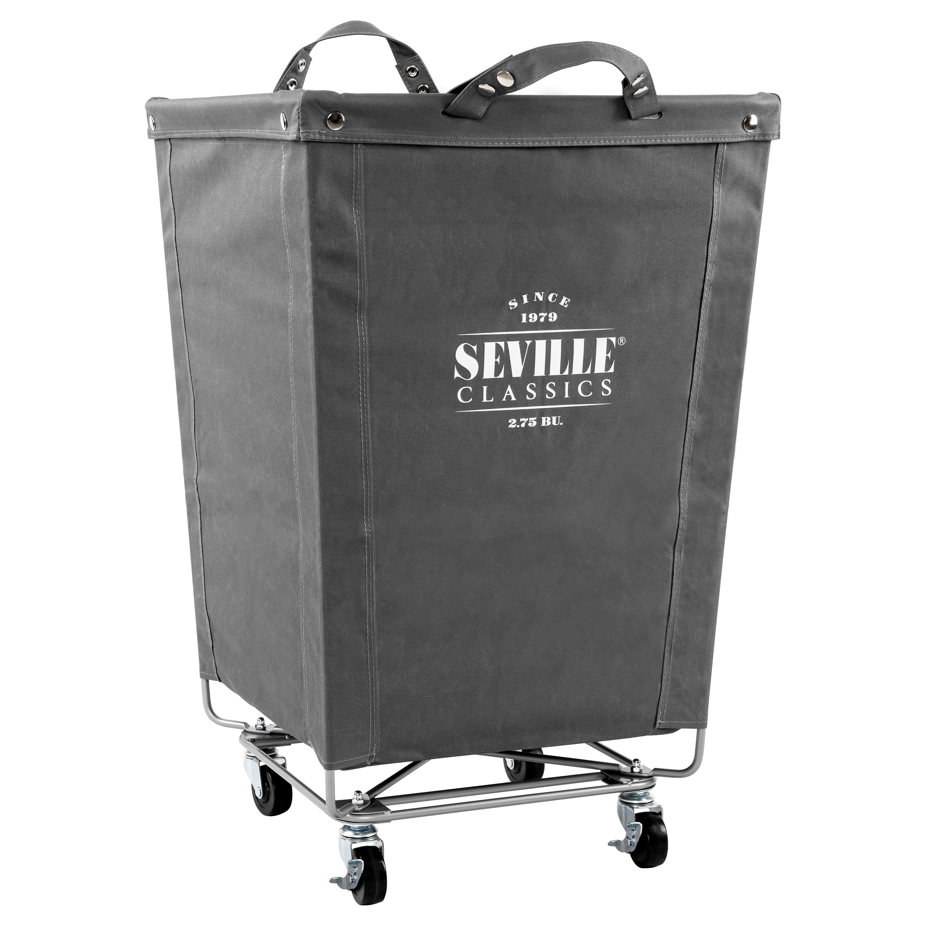 Heavy-Duty Rolling Laundry Hamper, Gray