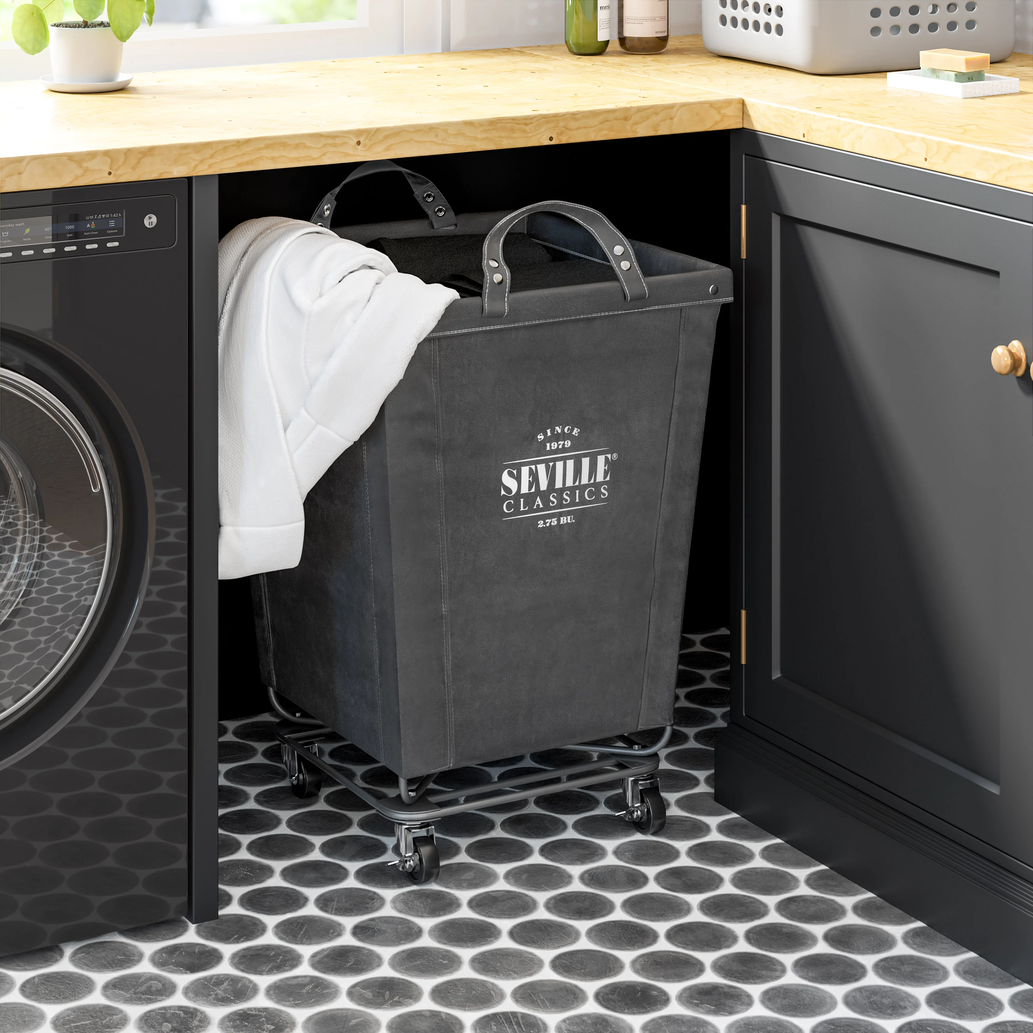 Heavy-Duty Rolling Laundry Hamper, Gray - Image 11