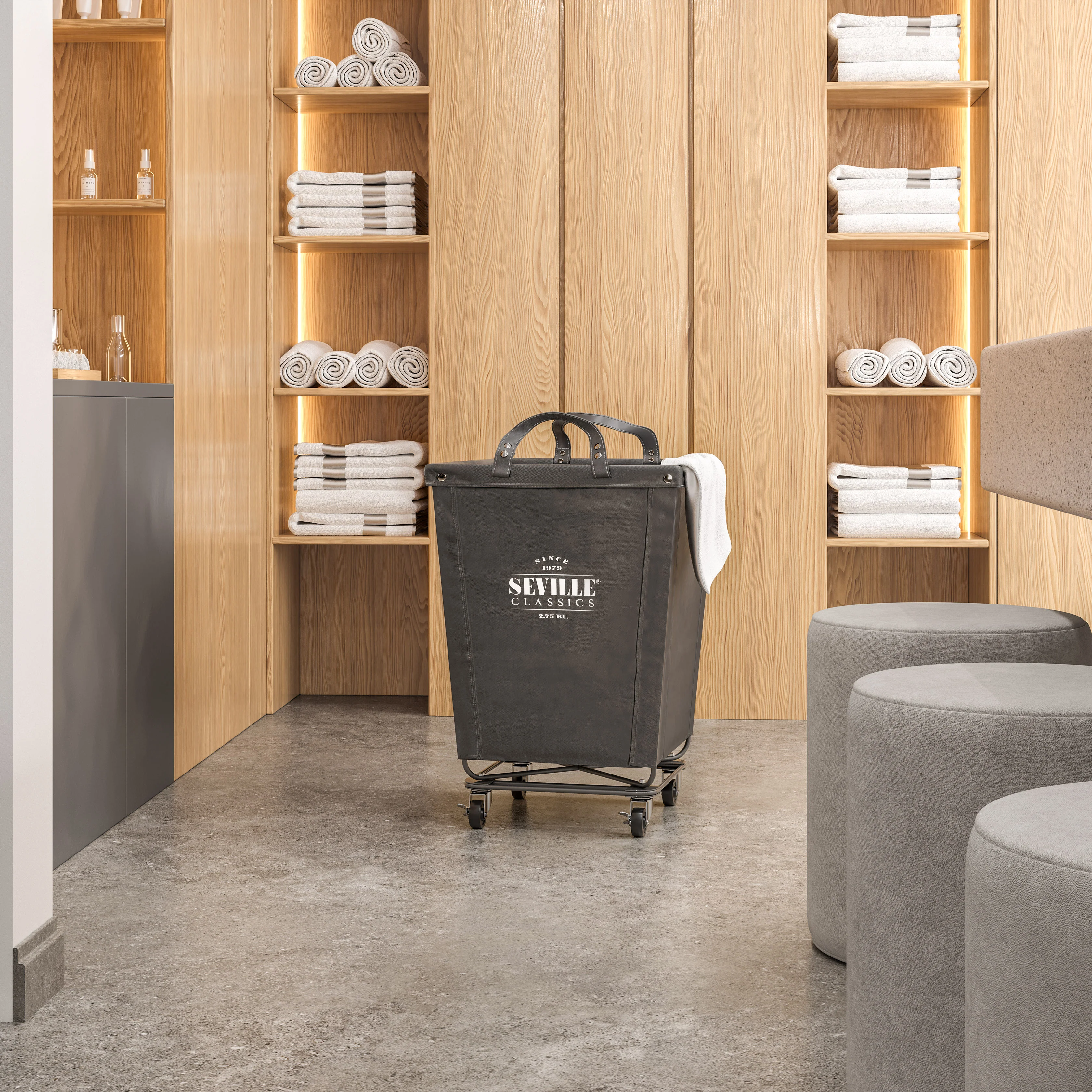 Heavy-Duty Rolling Laundry Hamper, Gray - Image 12