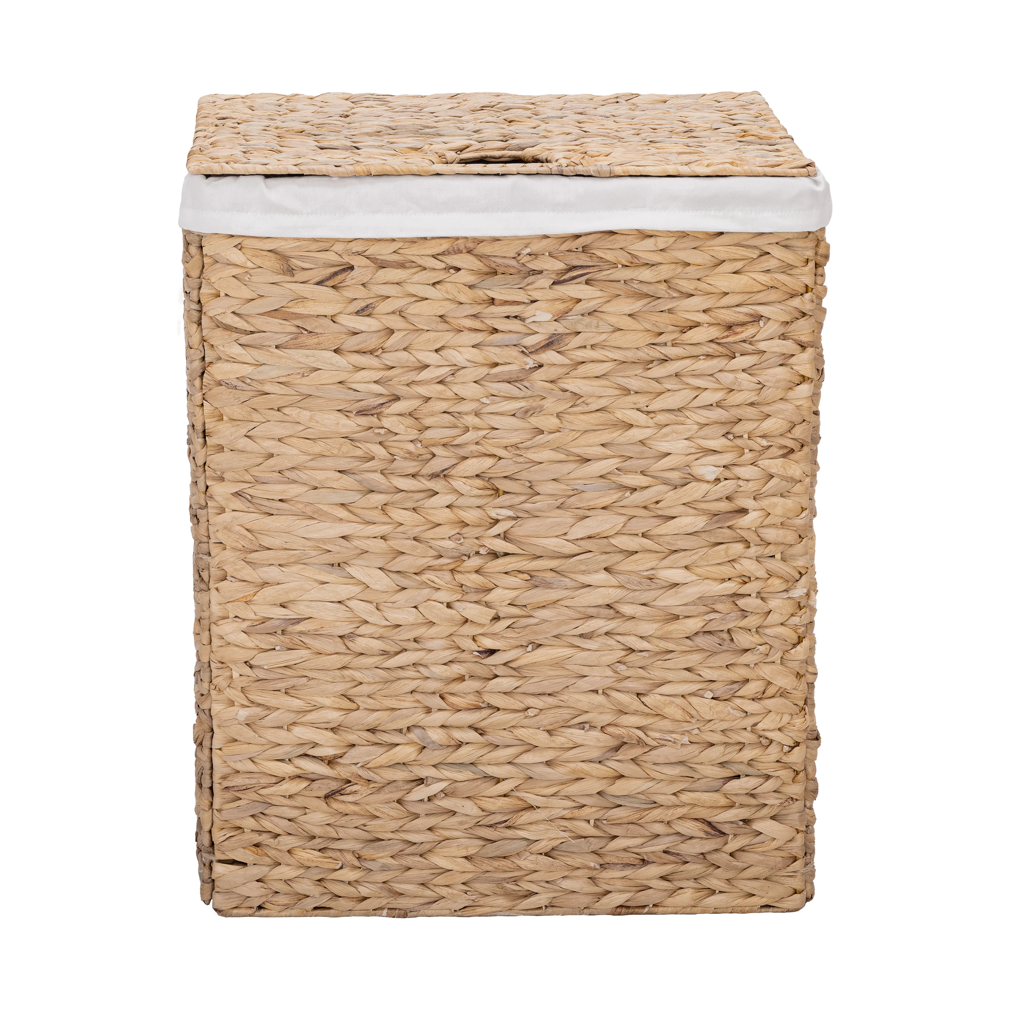 Natural Water Hyacinth Handwoven Lidded Laundry Hamper - Image 11