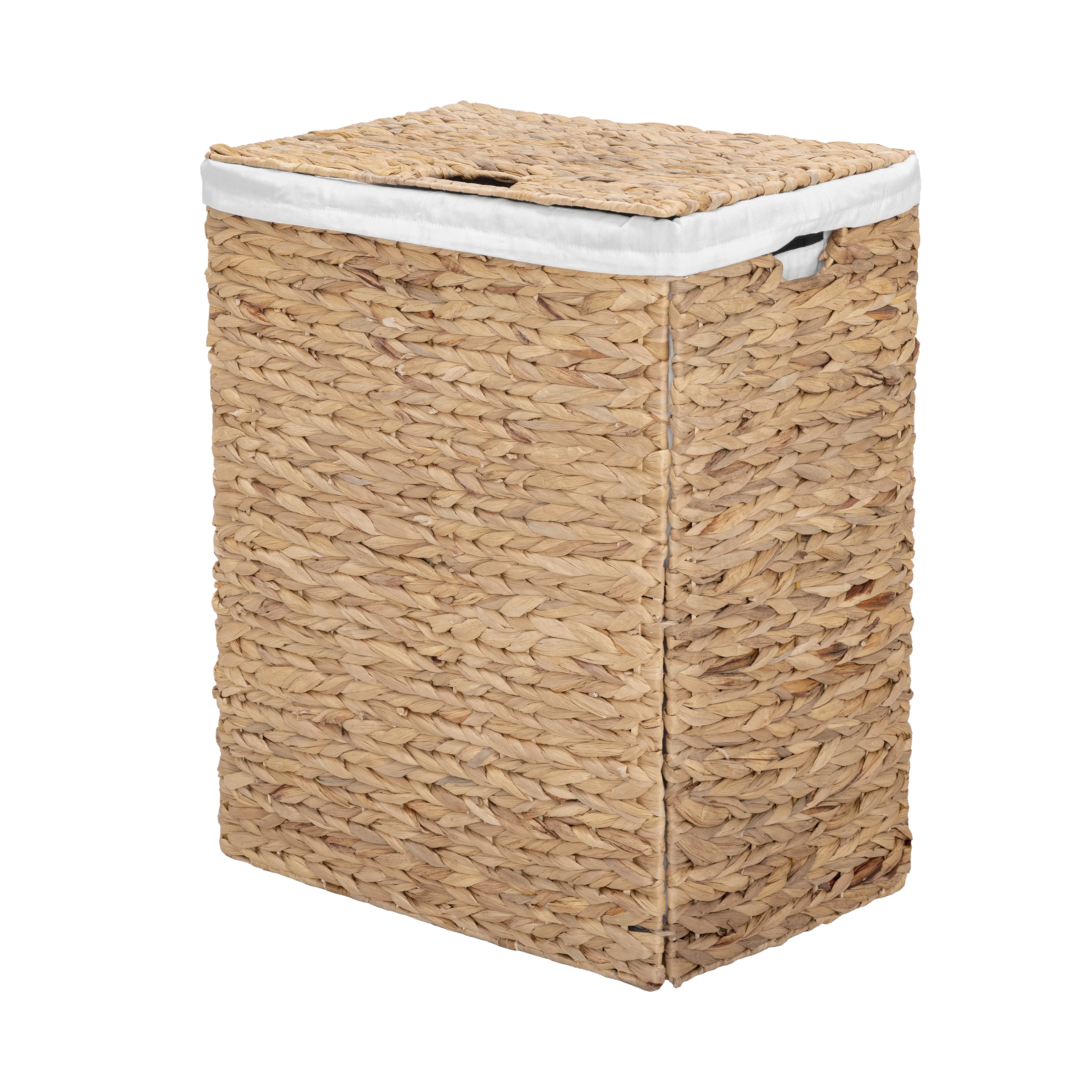 Natural Water Hyacinth Handwoven Lidded Laundry Hamper - Image 12
