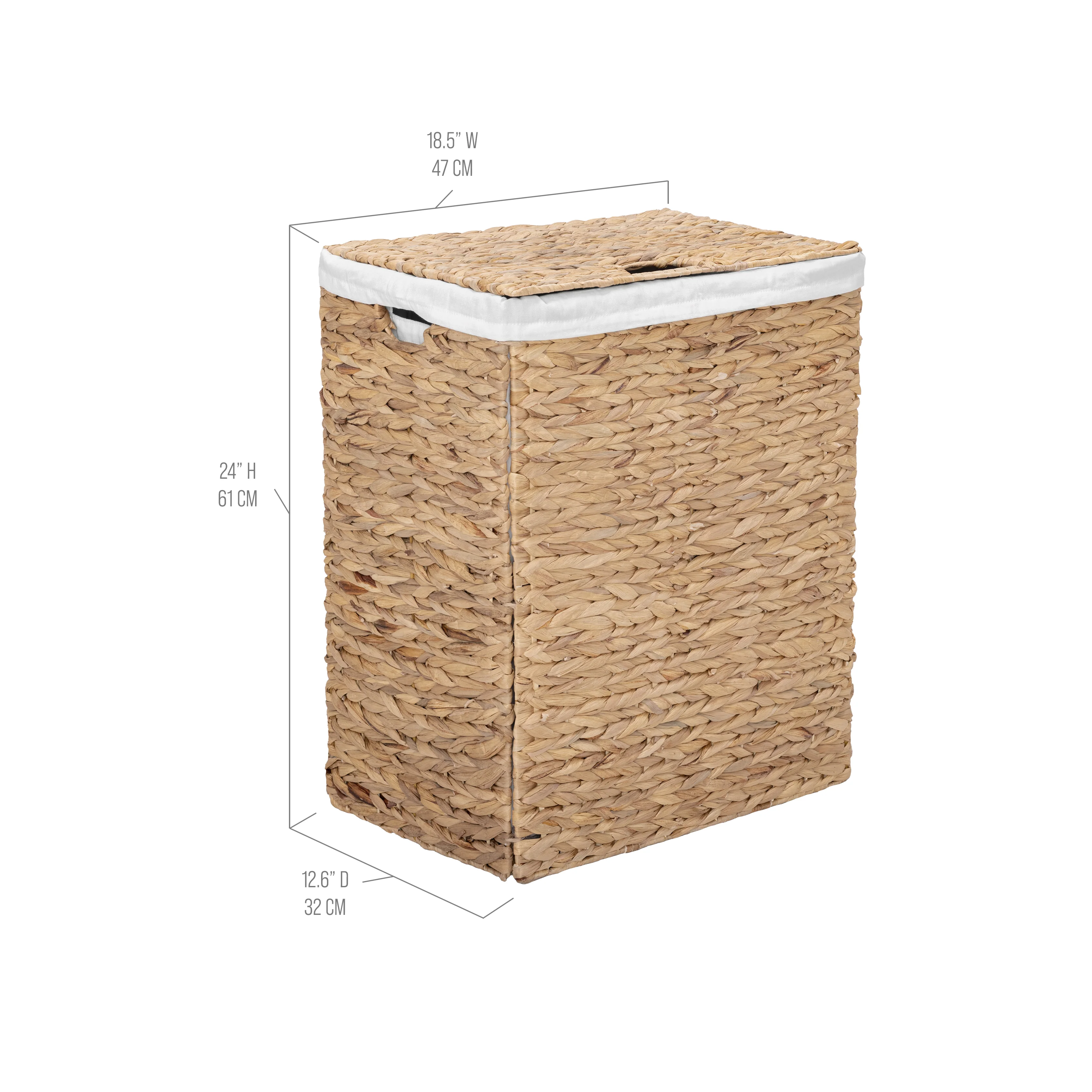 Natural Water Hyacinth Handwoven Lidded Laundry Hamper - Image 3