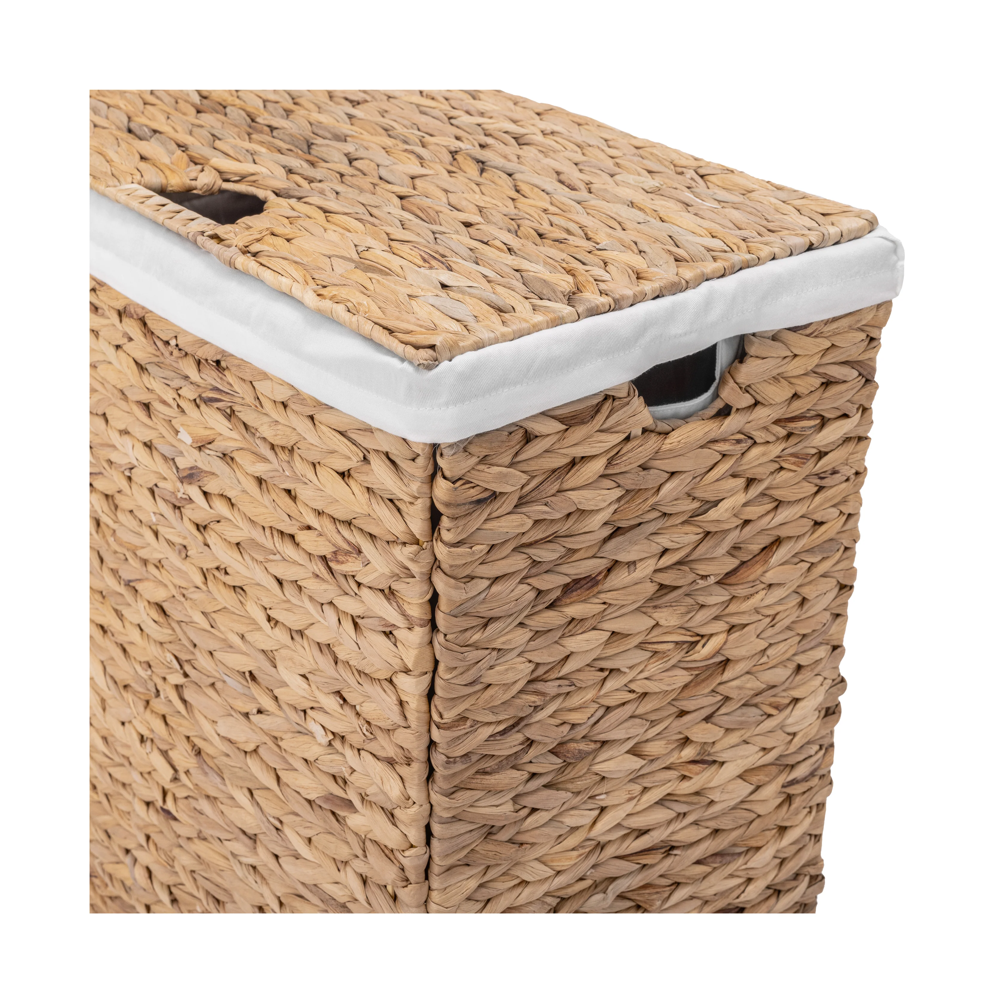 Natural Water Hyacinth Handwoven Lidded Laundry Hamper - Image 6