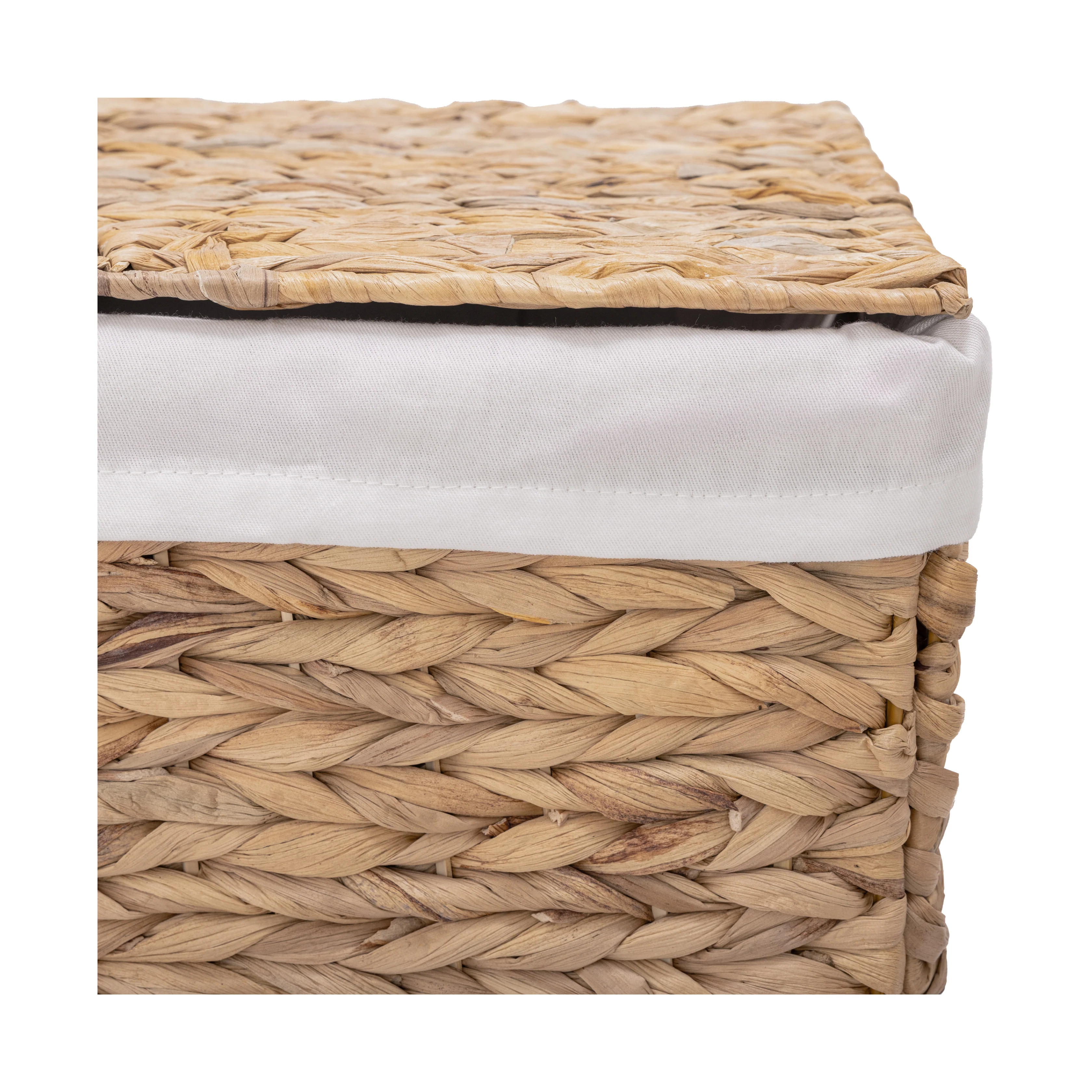 Natural Water Hyacinth Handwoven Lidded Laundry Hamper - Image 7
