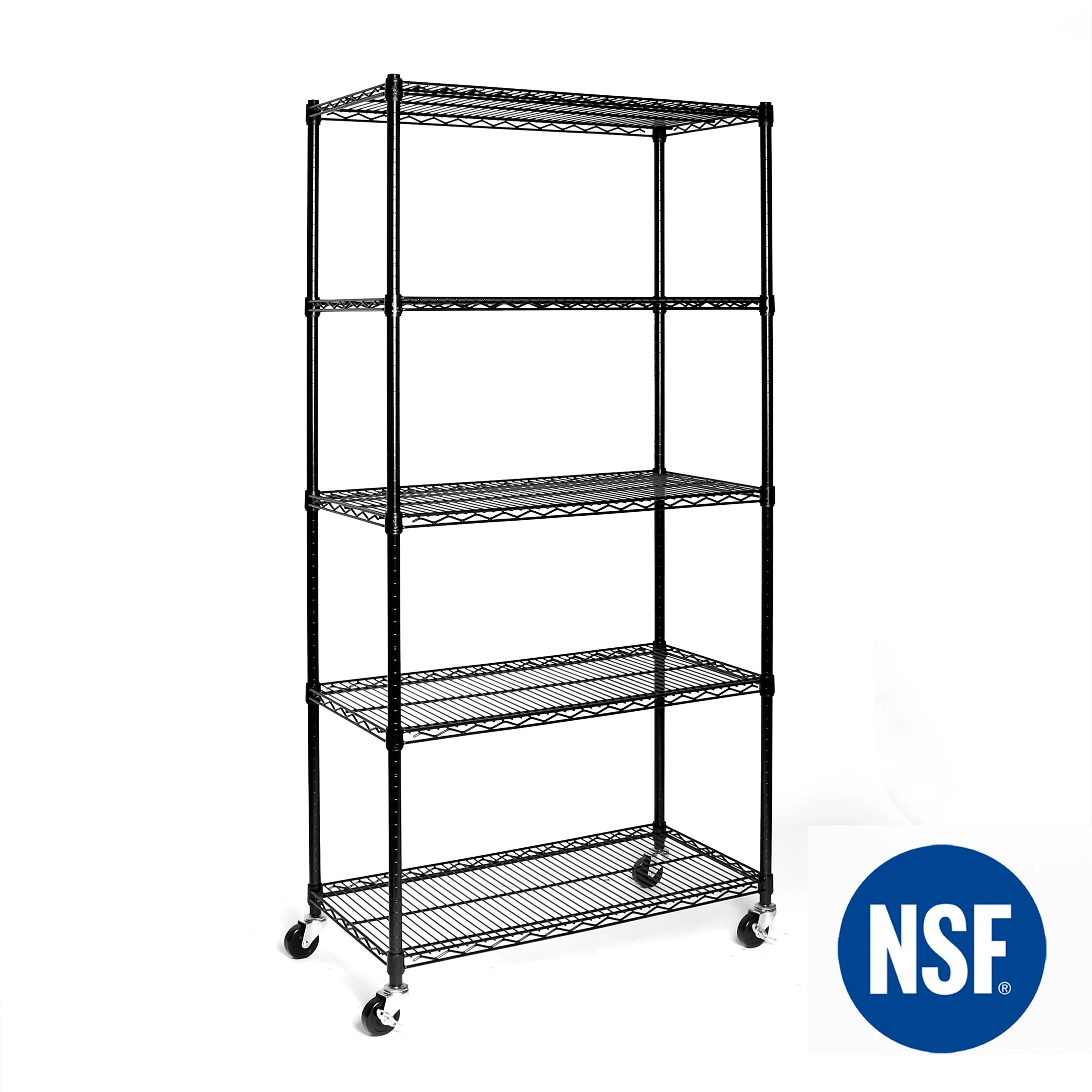 UltraDurable® 5-Tier NSF-Certified Steel Shelving, Black - Image 13