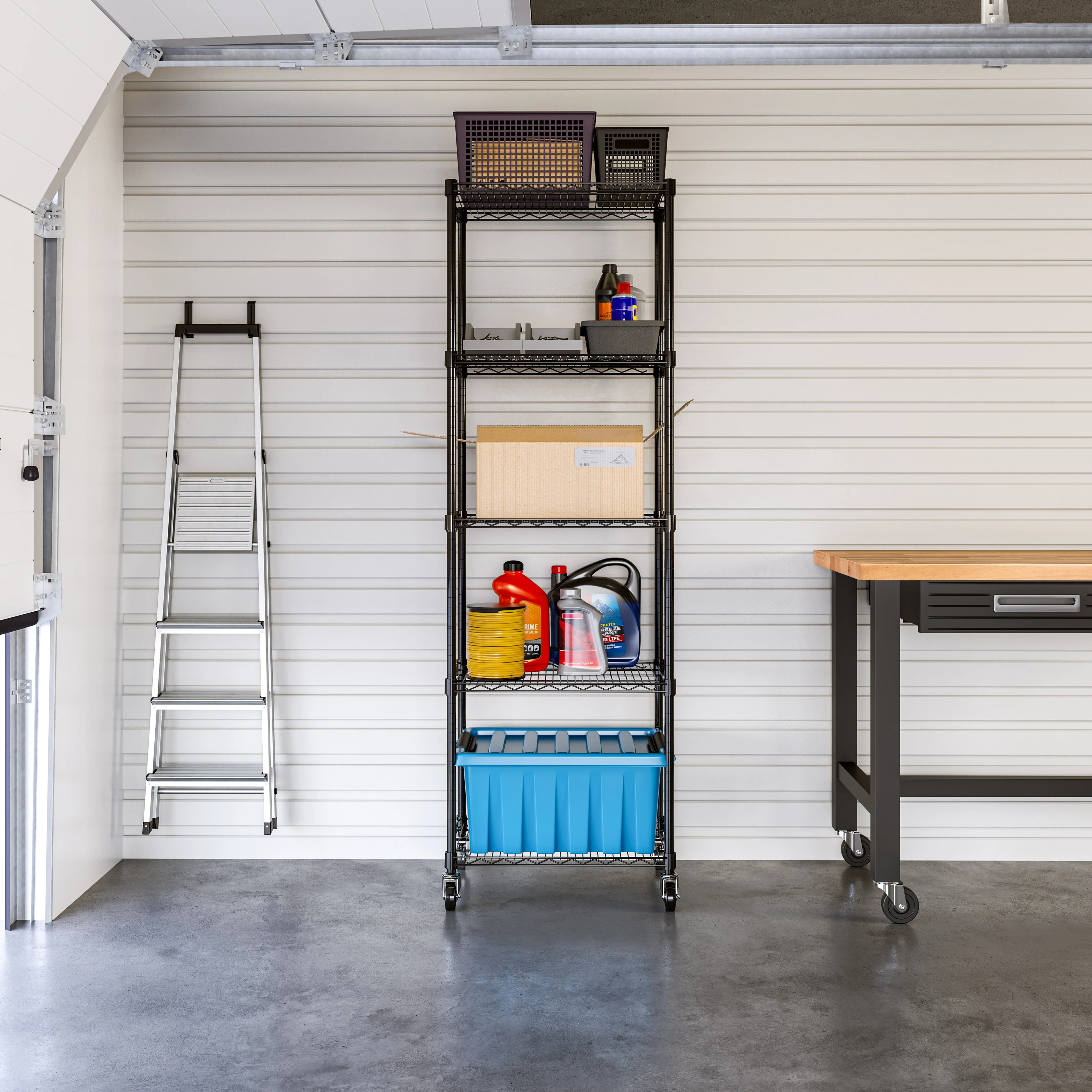 UltraDurable® 5-Tier NSF-Certified Steel Shelving, Black - Image 9