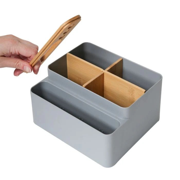2-Piece Bamboo Caddy Set, Gray - Image 4